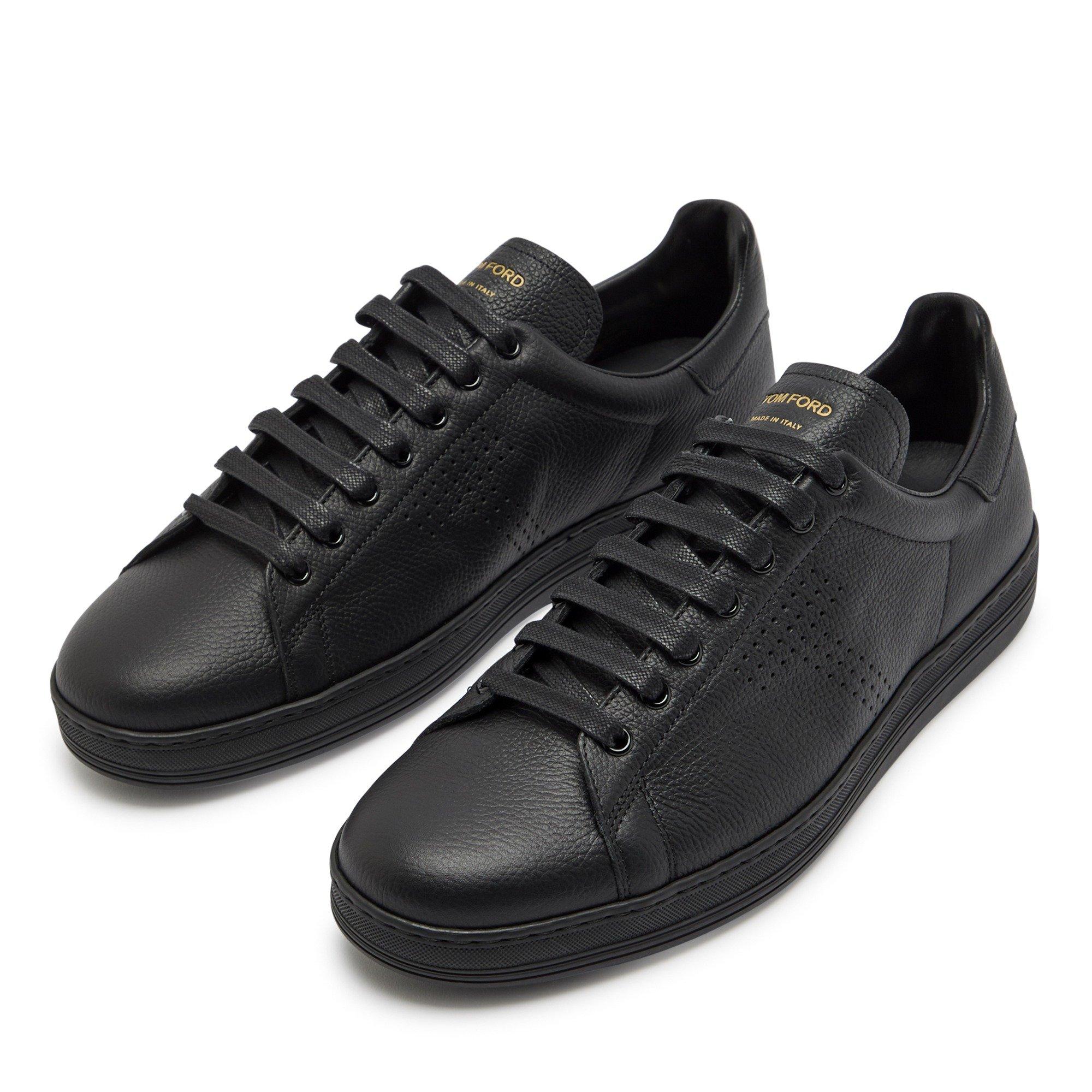 BLACK - Tom Ford - grain leather warwick sneake - 3