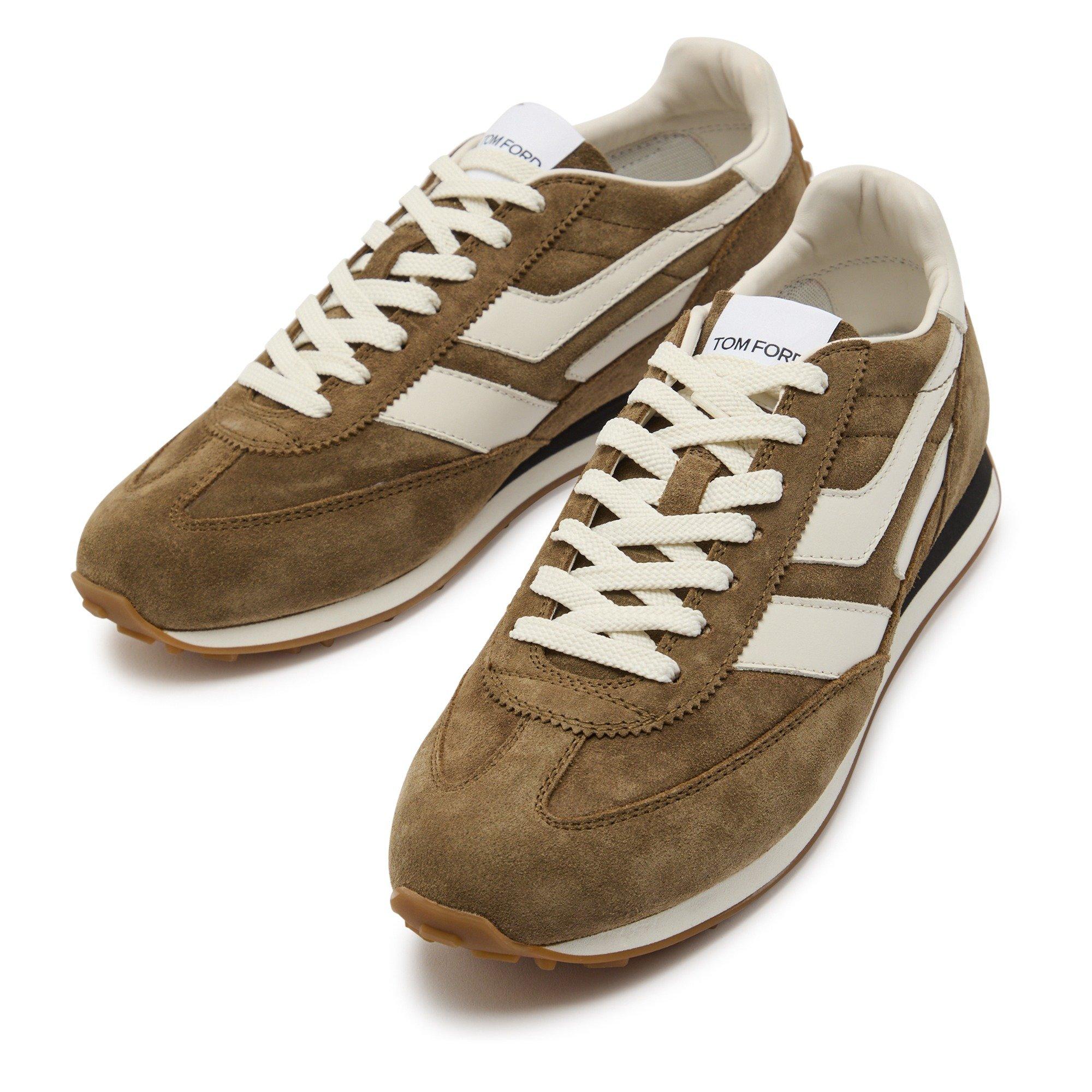 TAN - Tom Ford - Men's Mick Suede Low-Top Trainers - 3