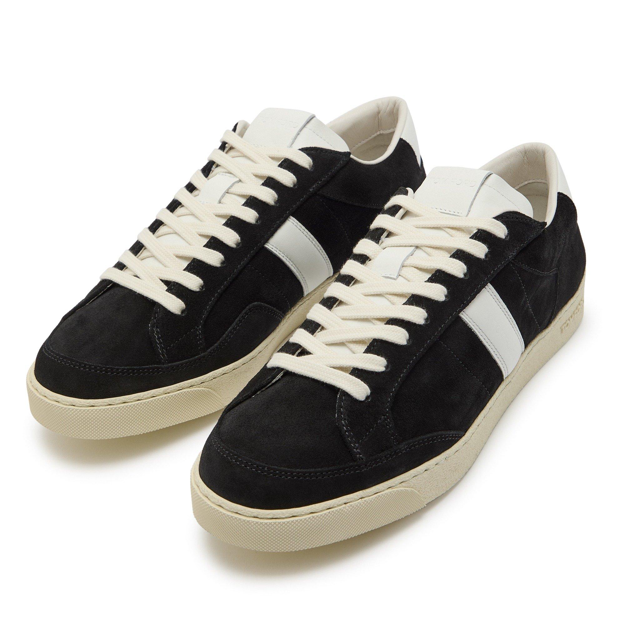 BLACK - Tom Ford - suede low top sneakers - 3