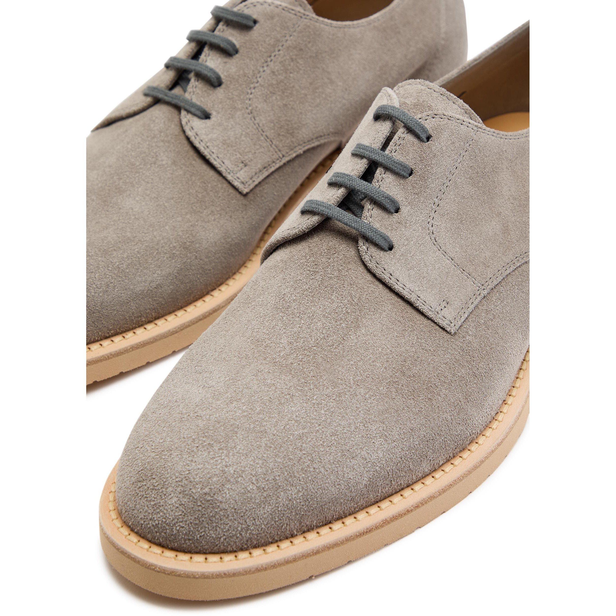GREY - Brunello Cucinelli - Men's Suede Derby Shoes - 4