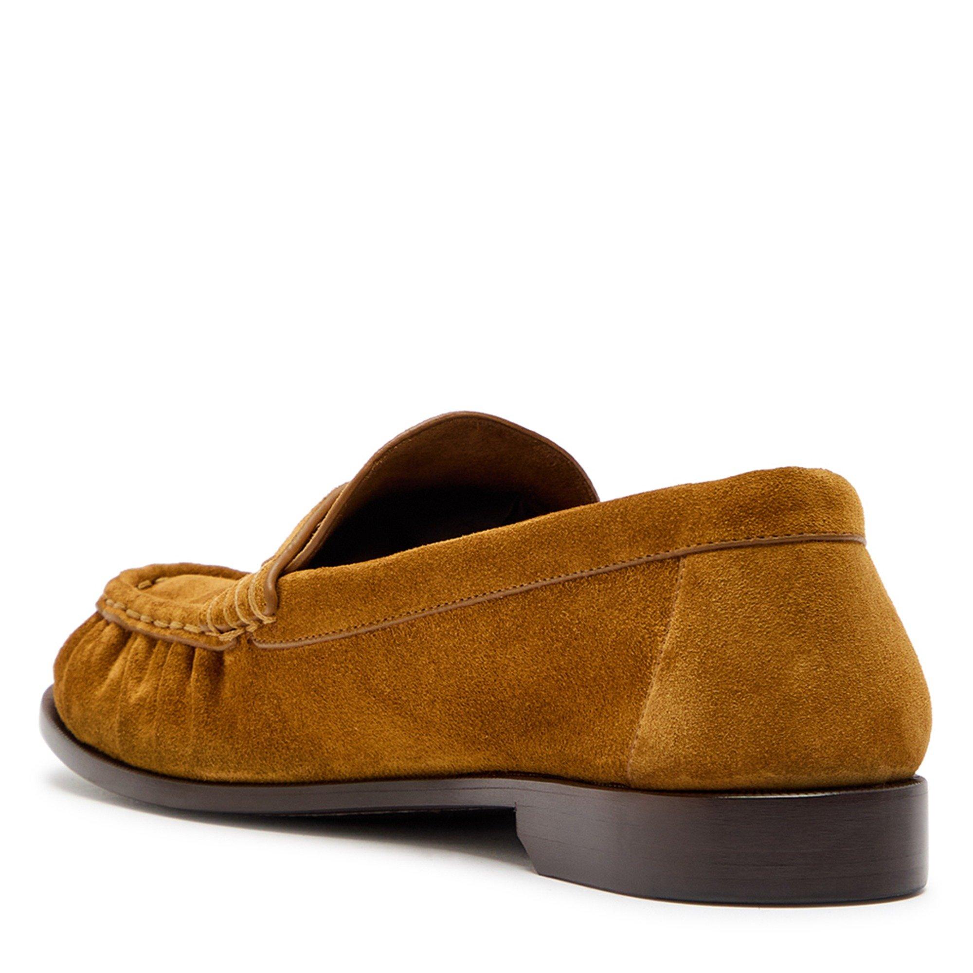 TAN - Saint Laurent - Men's Le Loafer 15 Moc Suede Shoes - 2
