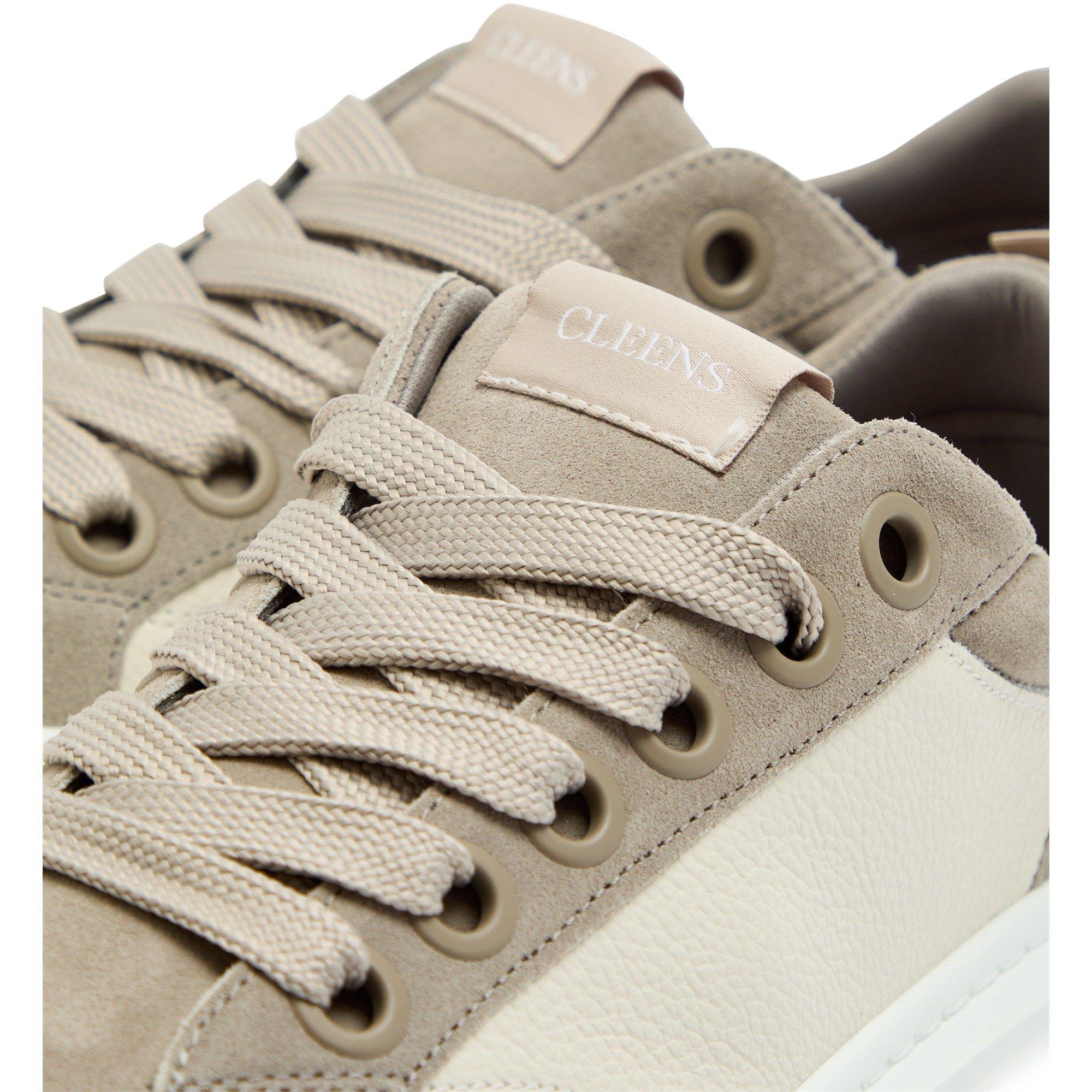 TAUPE - Cleens - Men's ACE Suede Low-Top Trainers - 4
