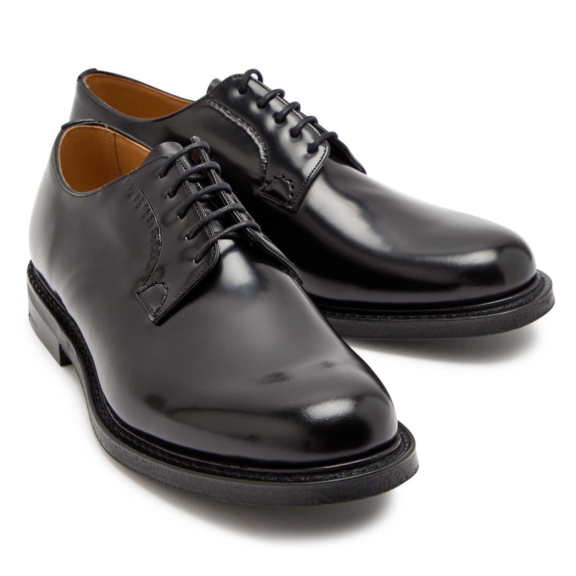 BLACK - Churchs - Men's Shannon 2.0 Polishbinder Leather Derby Shoes - 3