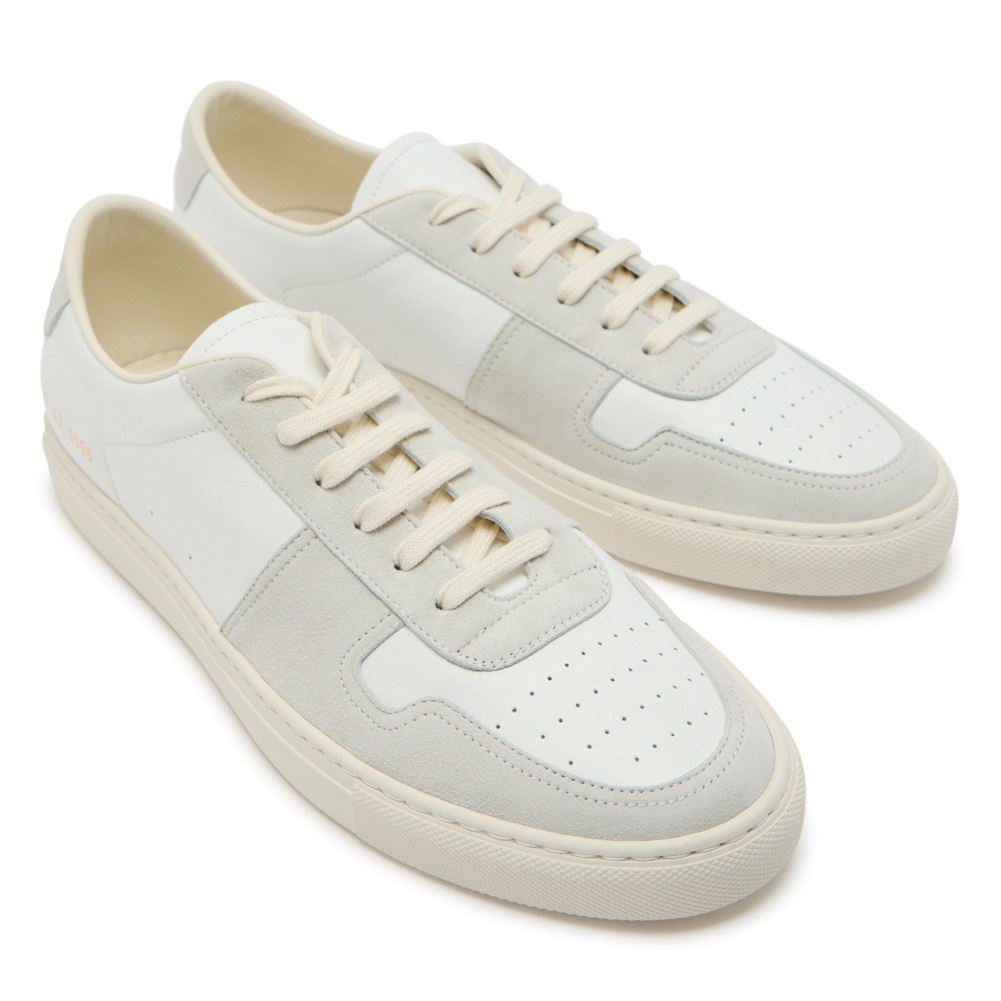 WHITE - Common Projects - Men's BBall Leather Suede Court Trainers - 3