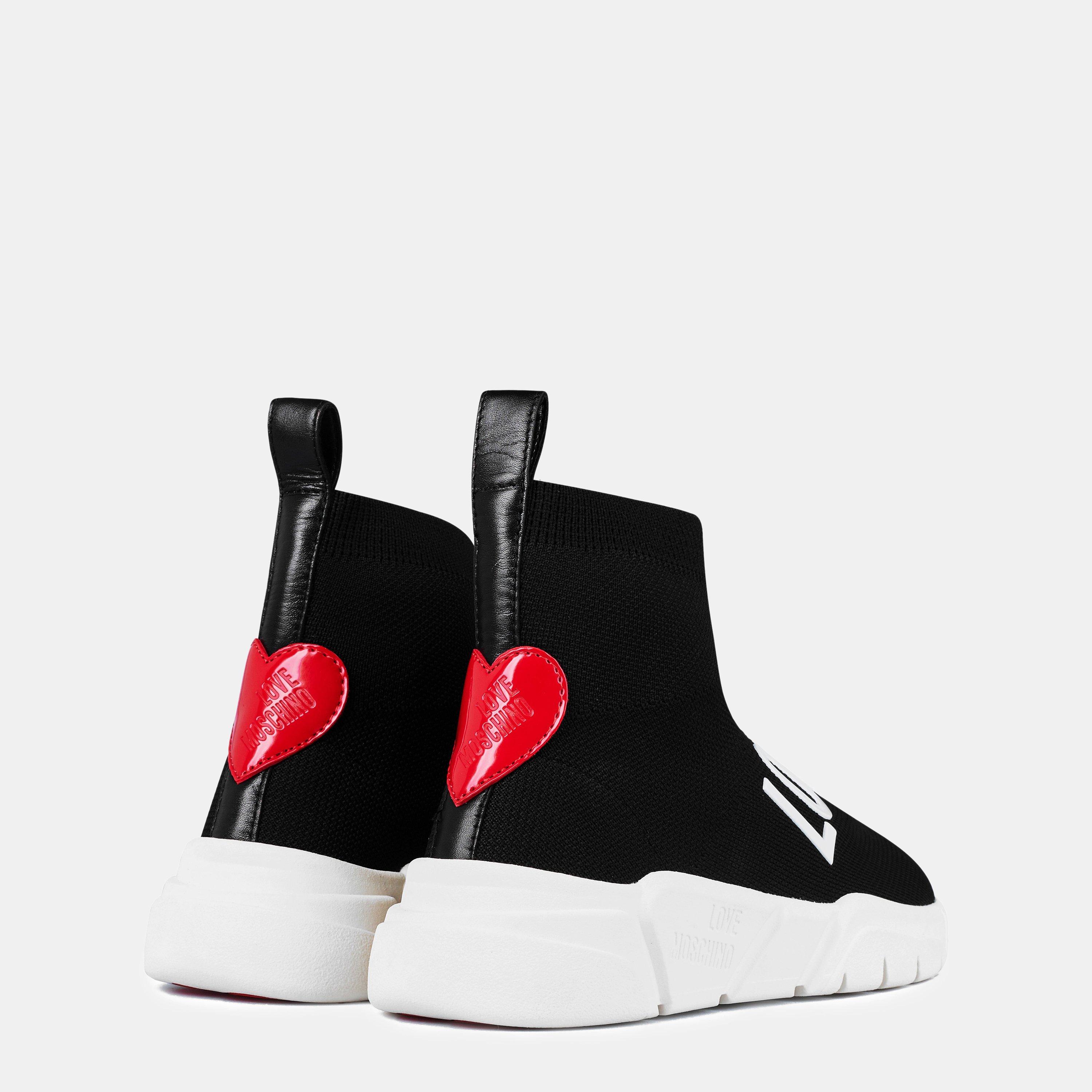 Black 00A - Love Moschino - Logo Strap Hi Sock Trainers - 5
