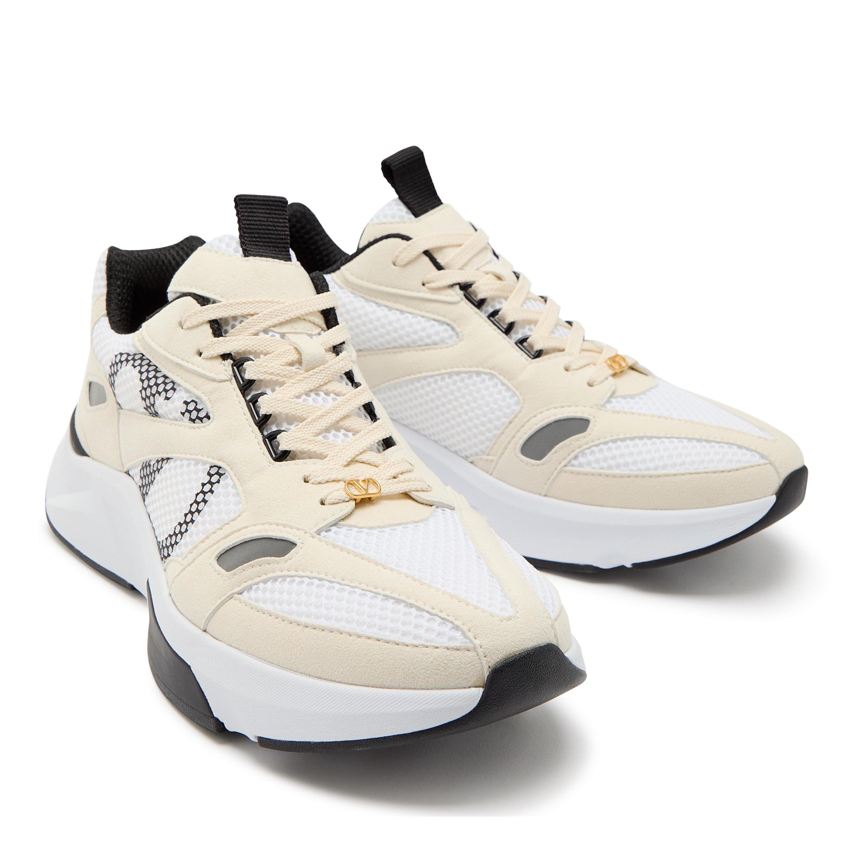 WHITE - Valentino - Men's Demivee Suede Low-Top Trainers - 3