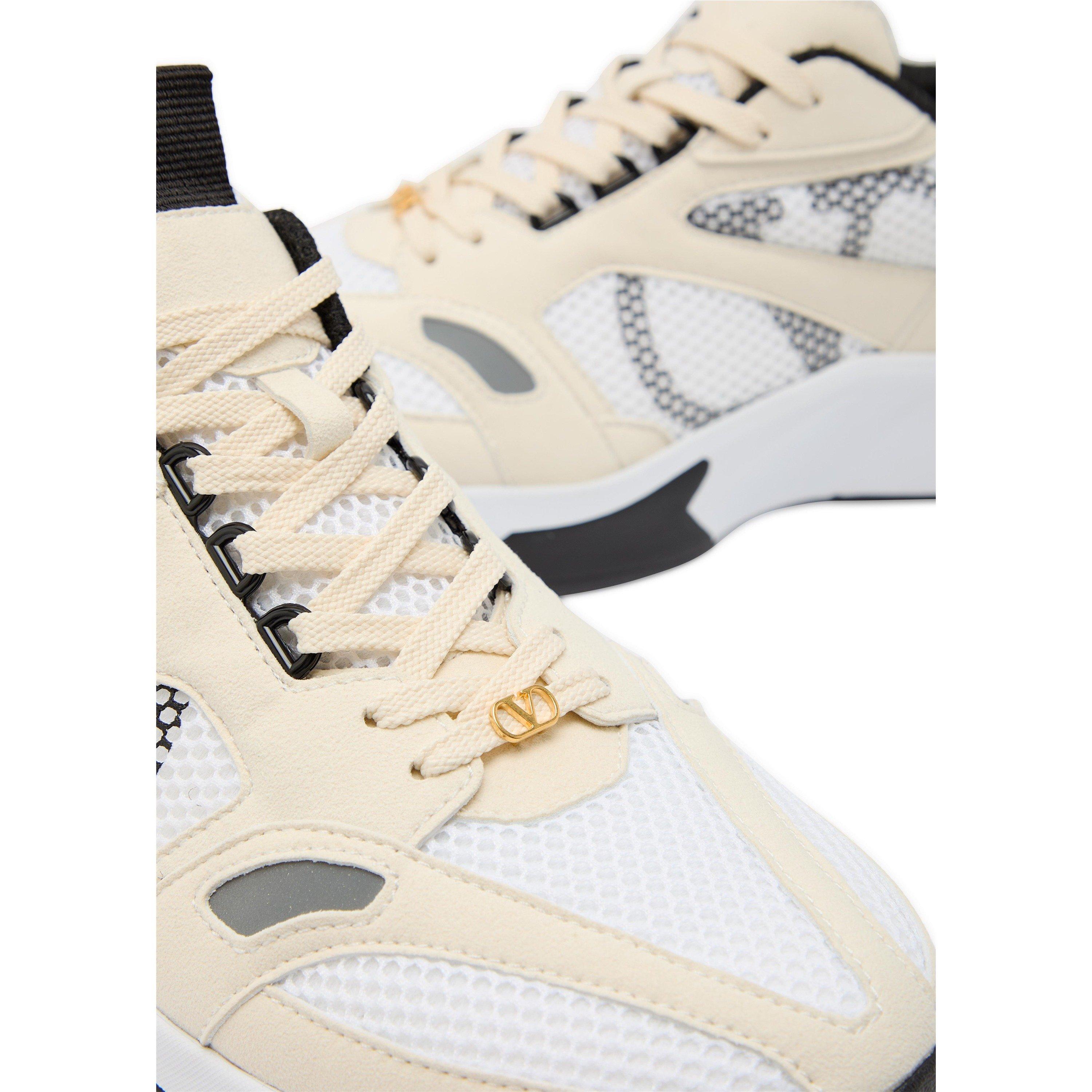 WHITE - Valentino - Men's Demivee Suede Low-Top Trainers - 4