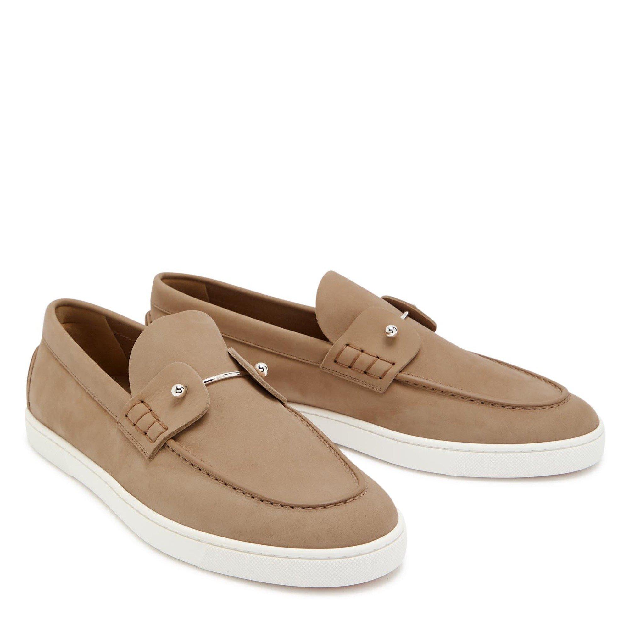 BROWN - Christian Louboutin - CL CHAMBELIBOAT FLAT CALF NABU - 3