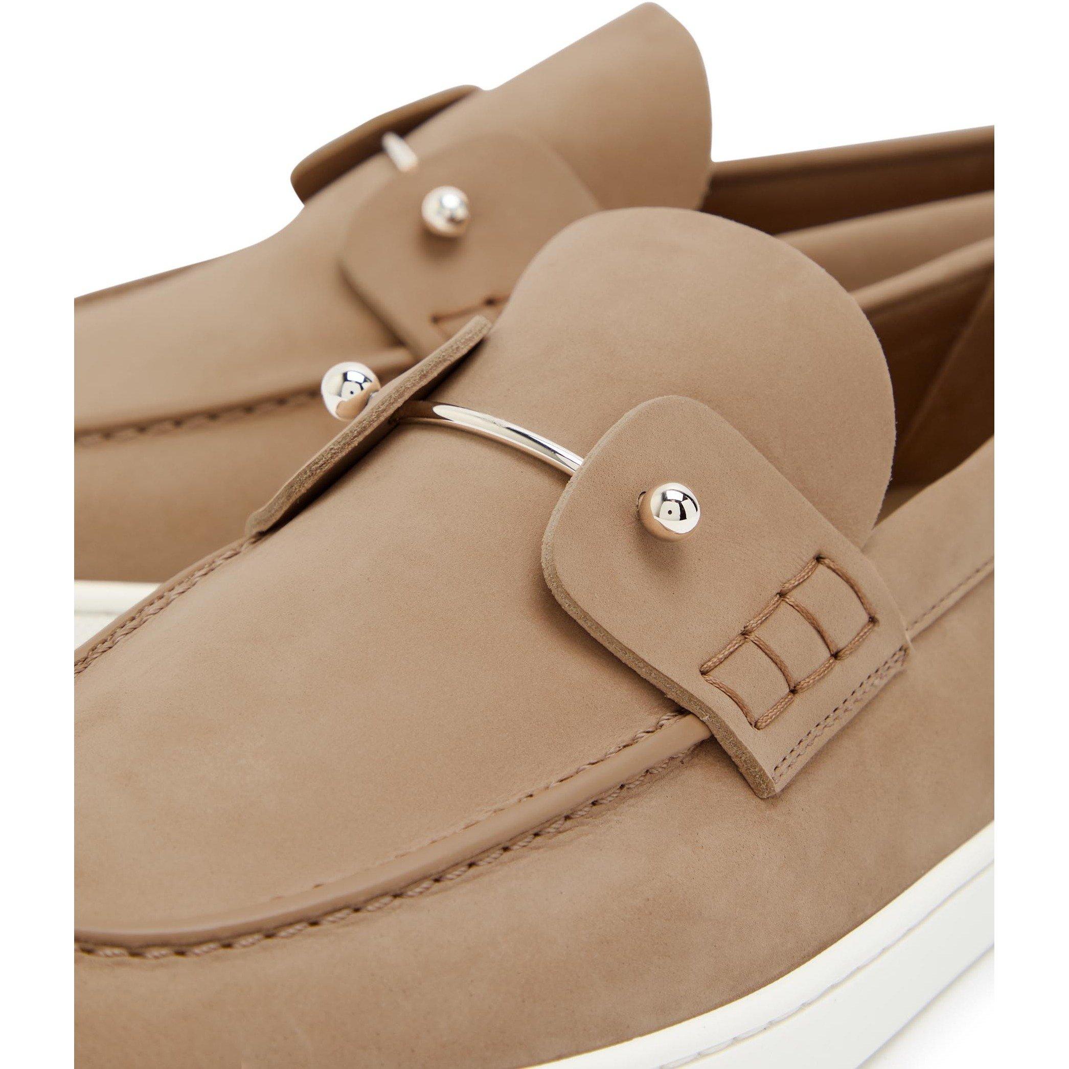 BROWN - Christian Louboutin - CL CHAMBELIBOAT FLAT CALF NABU - 4