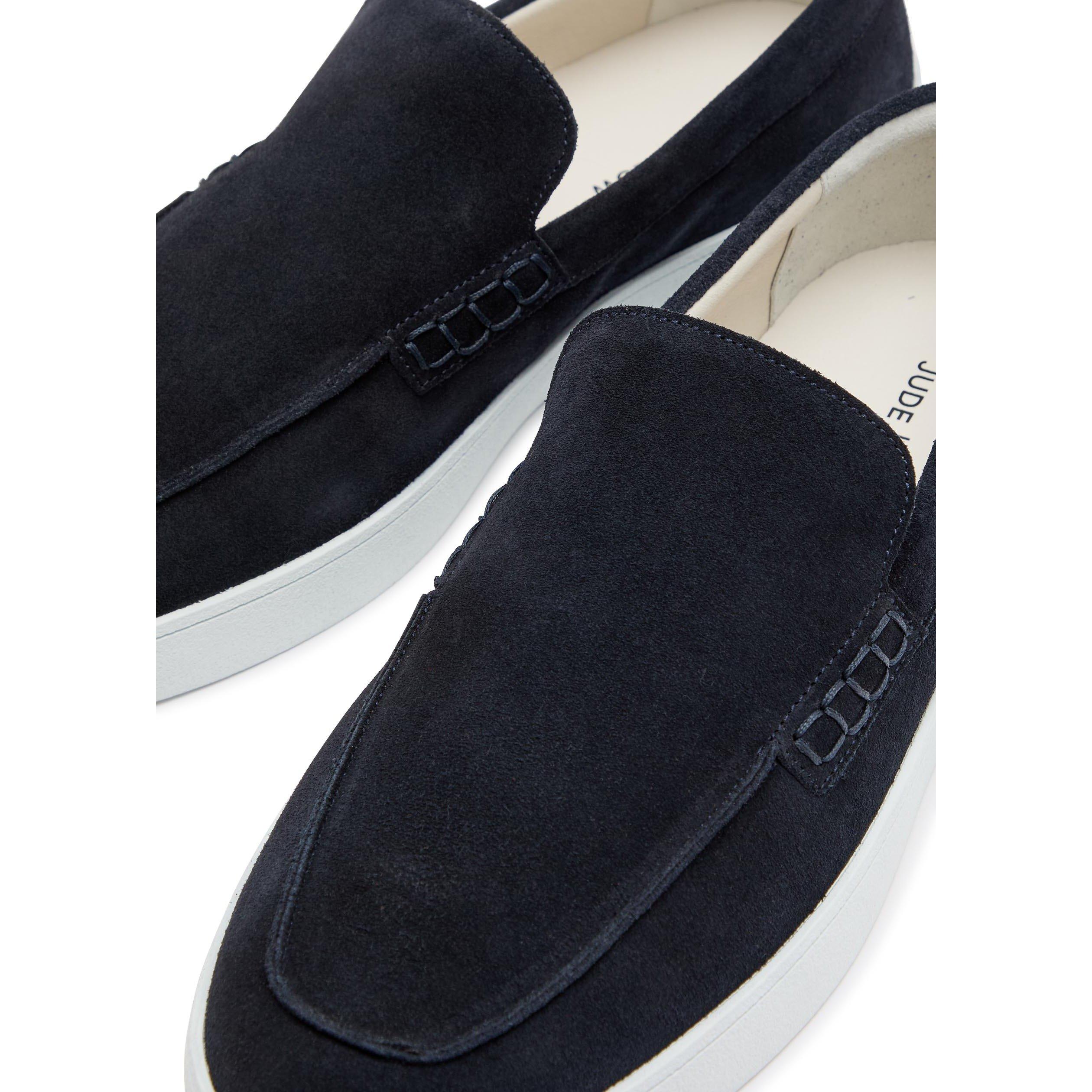 NAVY - Jude Llow - Men's Jacques Suede Slip-On Loafers - 4