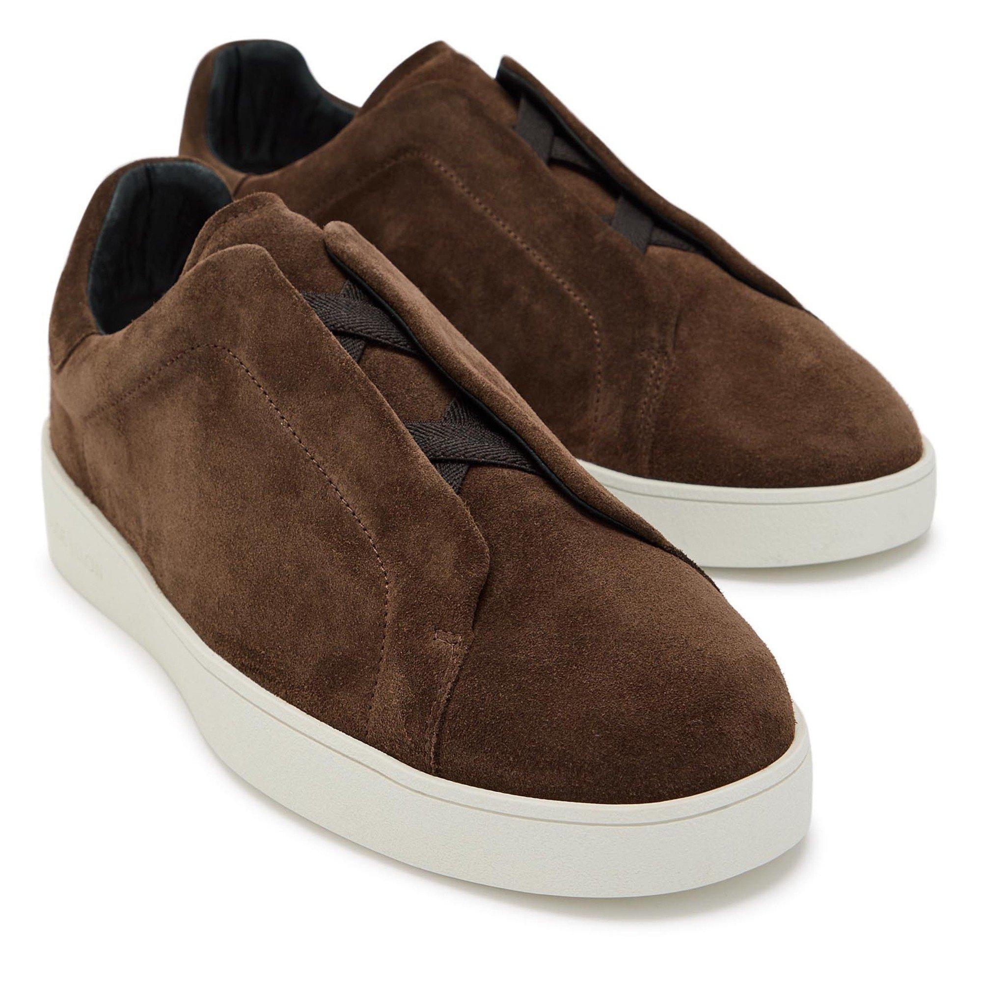 BROWN - Jude Llow - Men's Luca Suede Low-Top Trainers - 3
