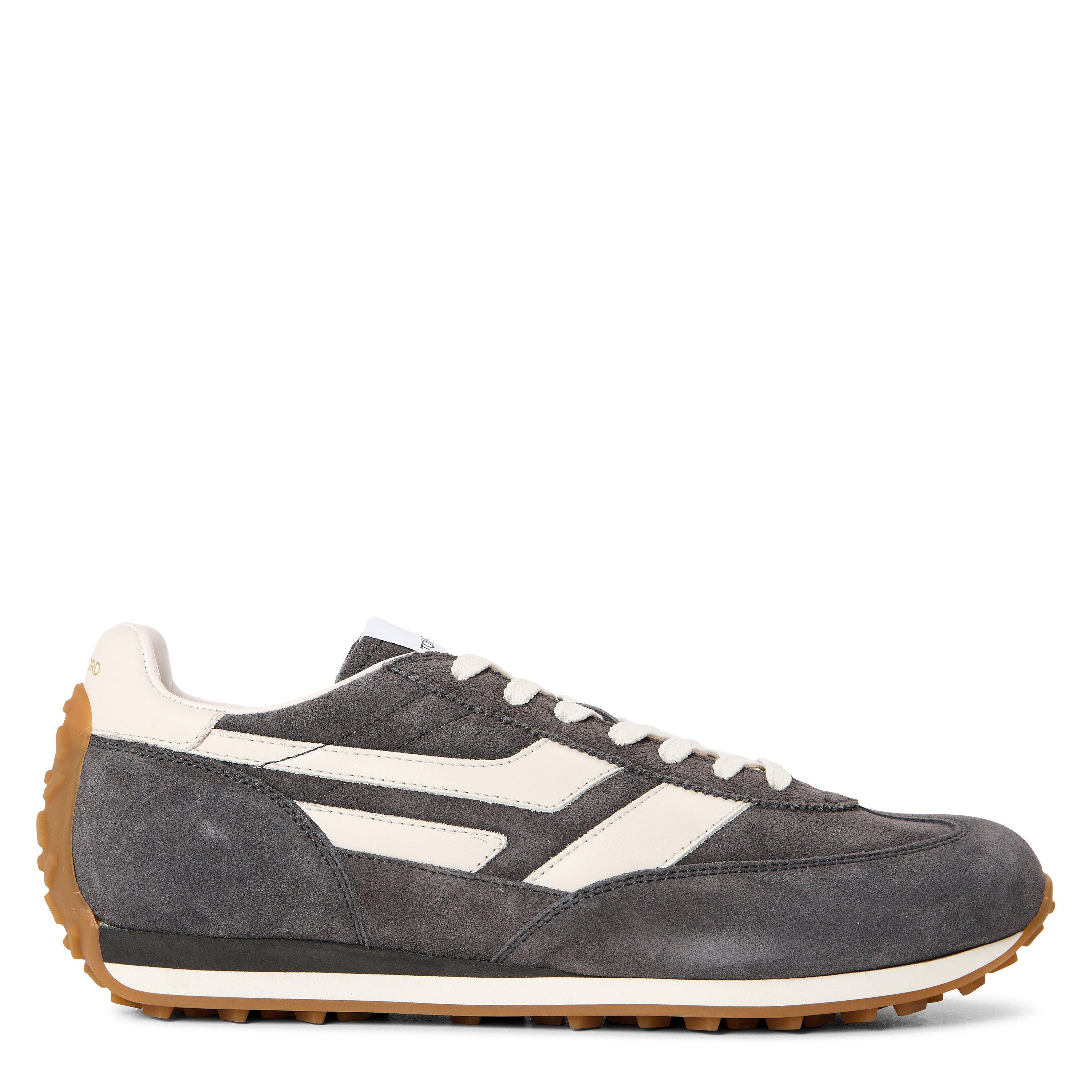 DARK BROWN - Tom Ford - Men's Mick Suede Low-Top Trainers - 1