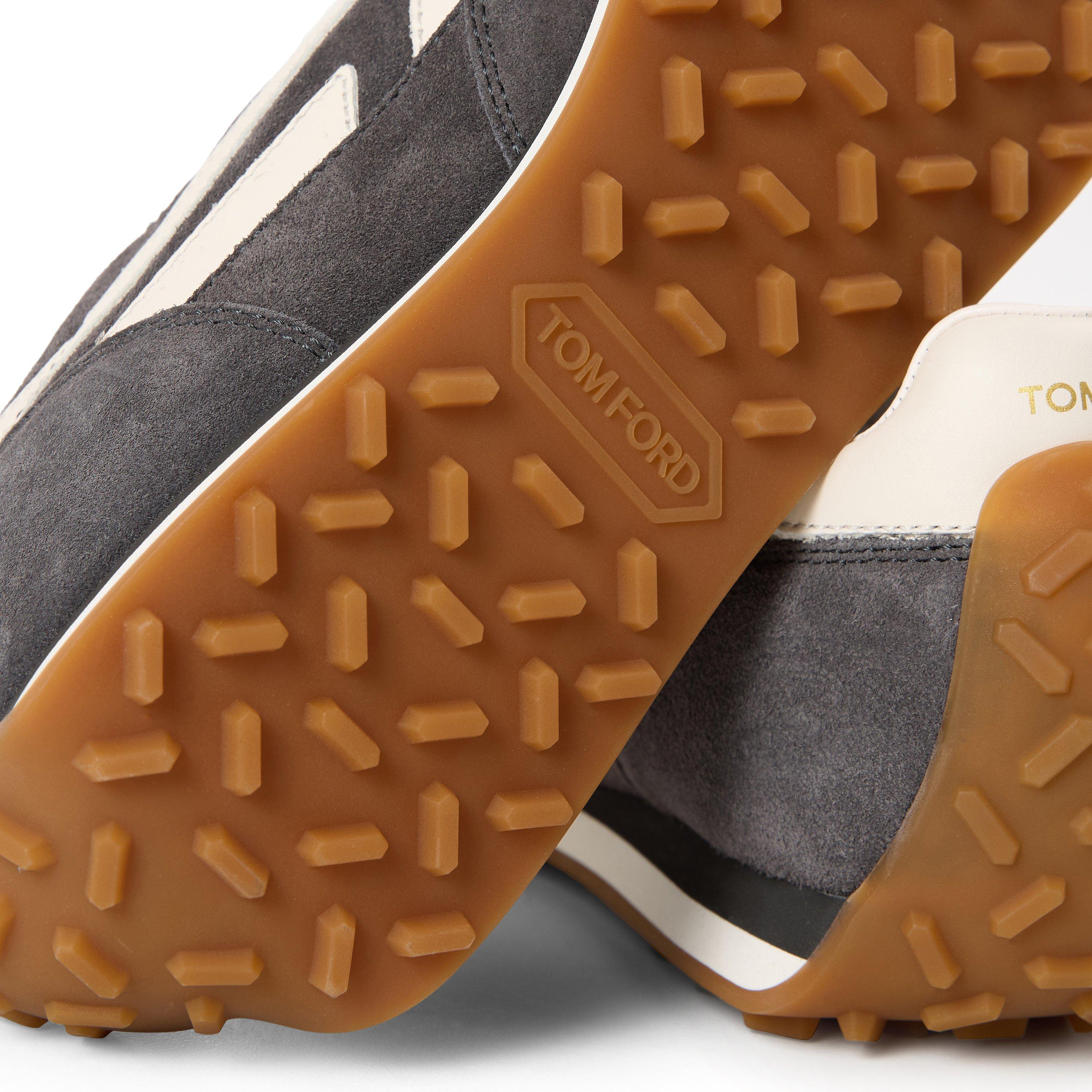 DARK BROWN - Tom Ford - Men's Mick Suede Low-Top Trainers - 3