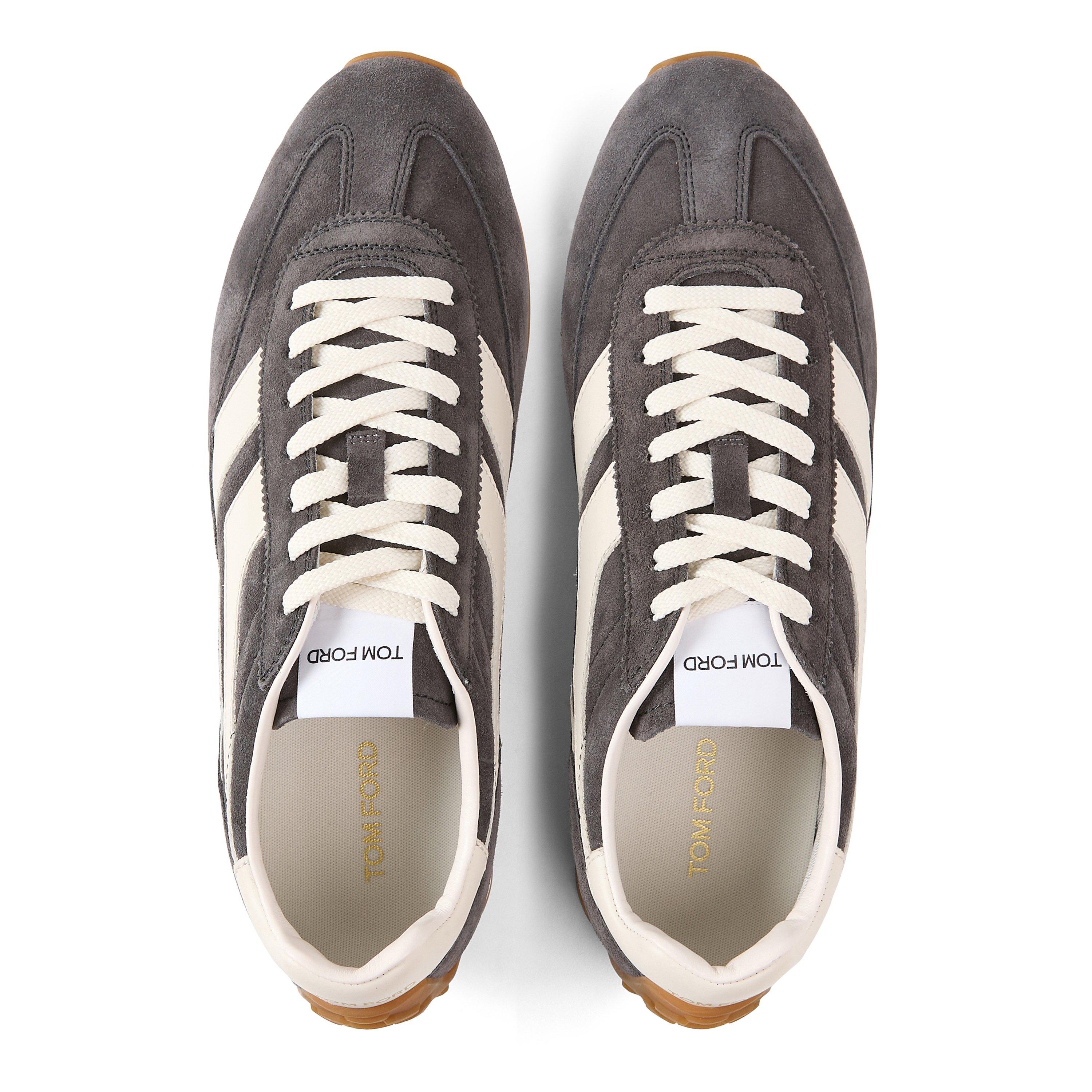 DARK BROWN - Tom Ford - Men's Mick Suede Low-Top Trainers - 4