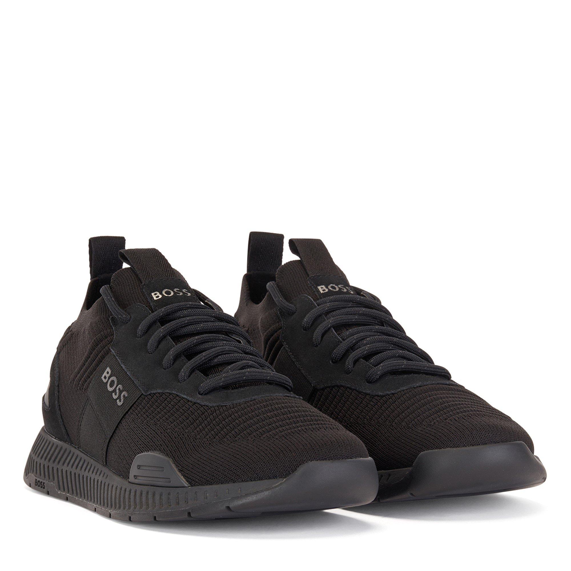 Black 001 - Boss - Men's Titanium Knit Runners, Sock-like Fit - 2