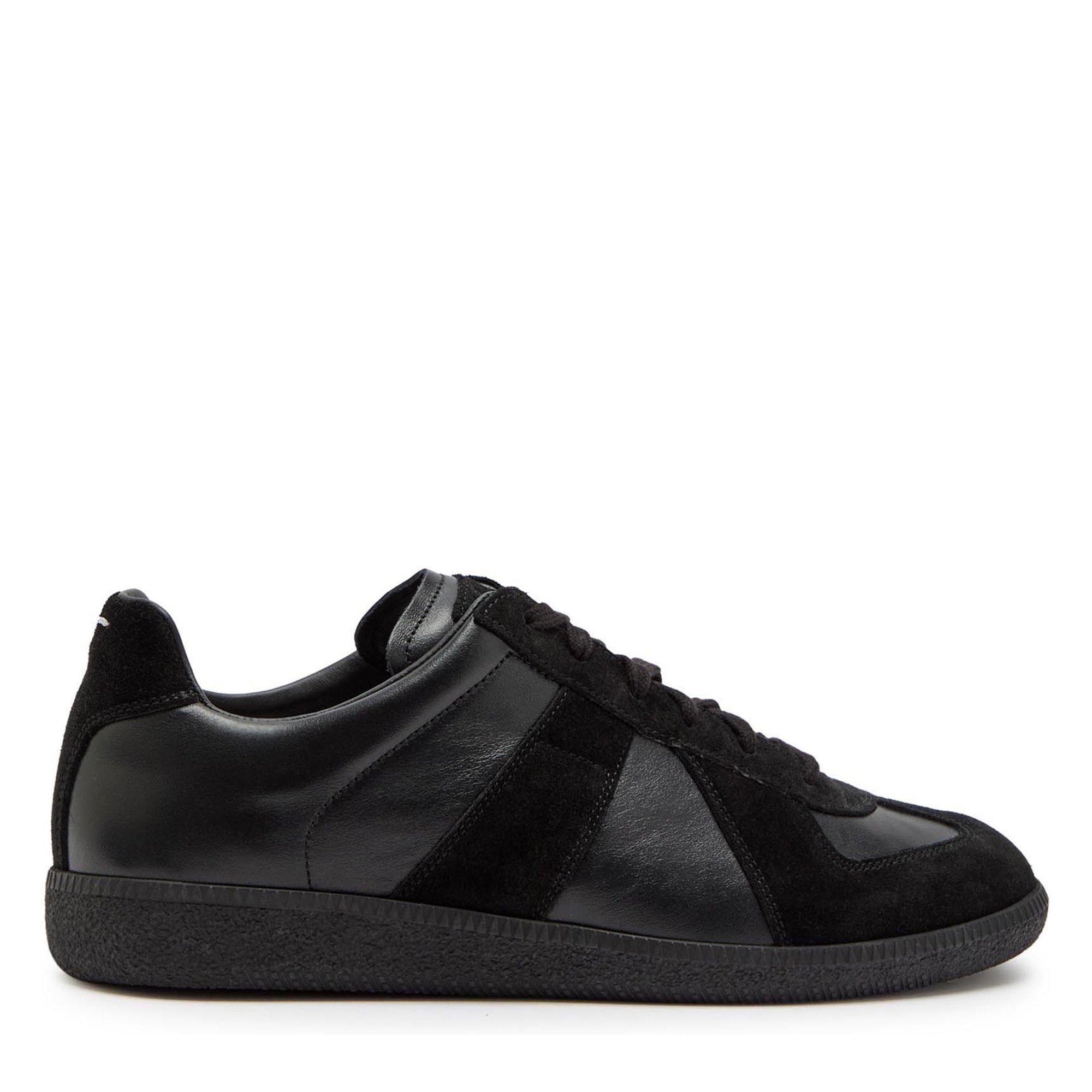 BLACK AND BLACK - Maison Margiela - Men's Leather Low-Top Trainers - 1