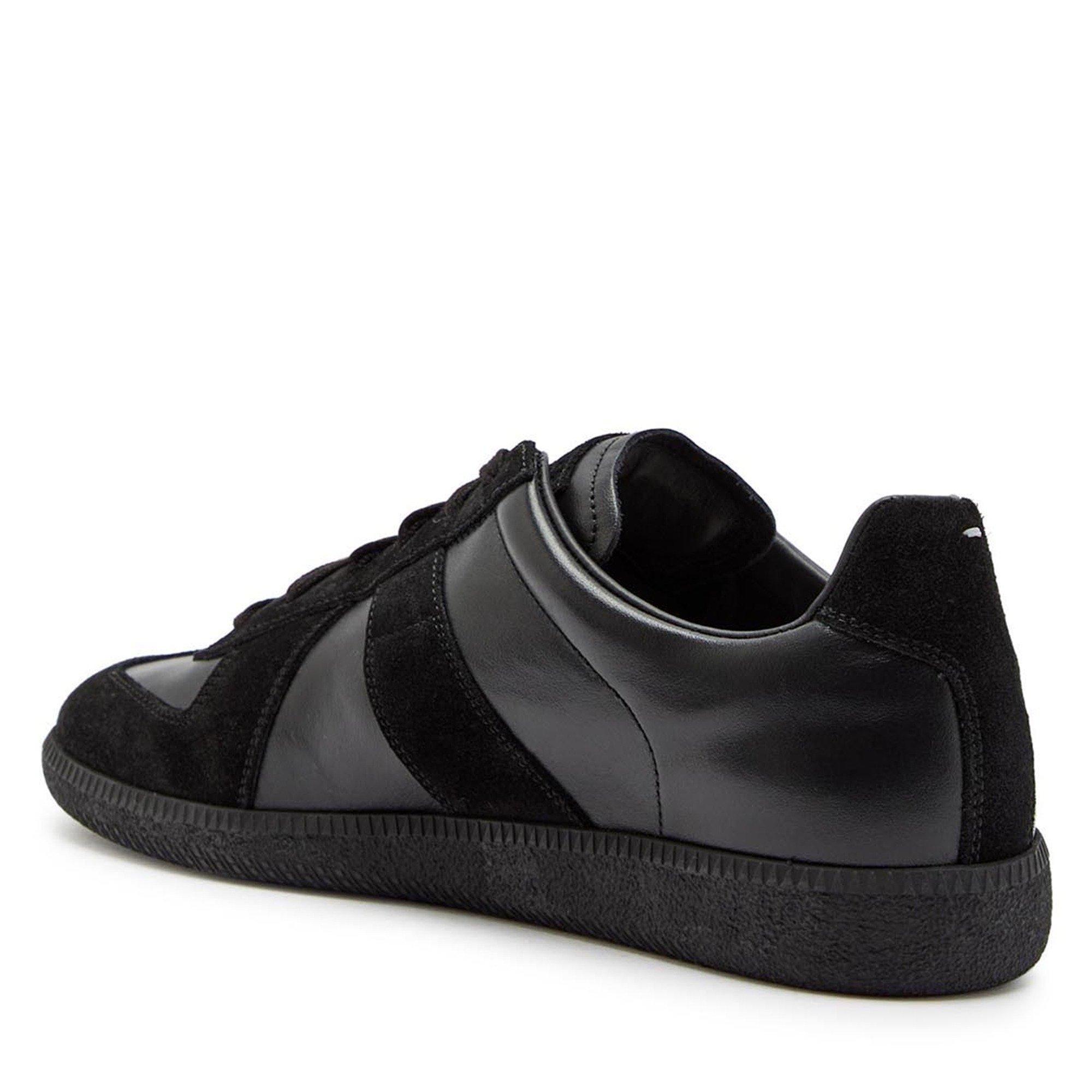BLACK AND BLACK - Maison Margiela - Men's Leather Low-Top Trainers - 2