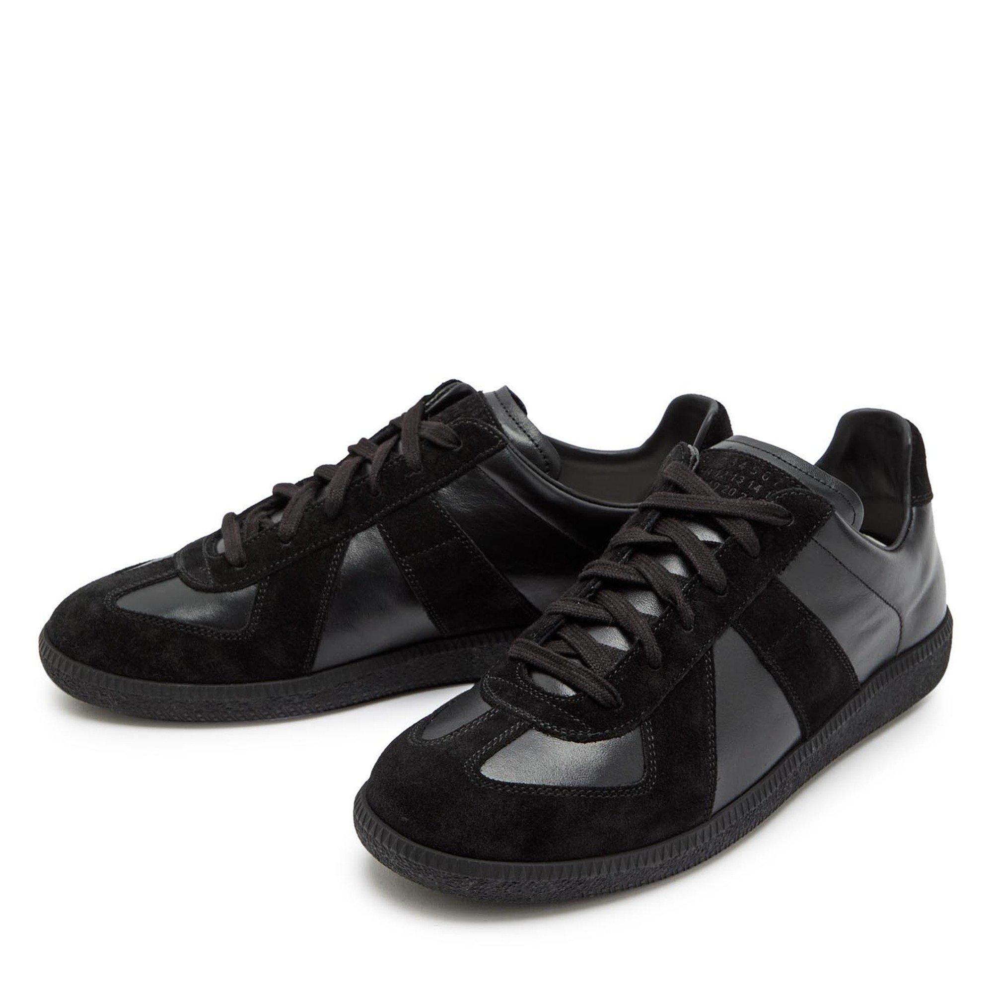 BLACK AND BLACK - Maison Margiela - Men's Leather Low-Top Trainers - 3