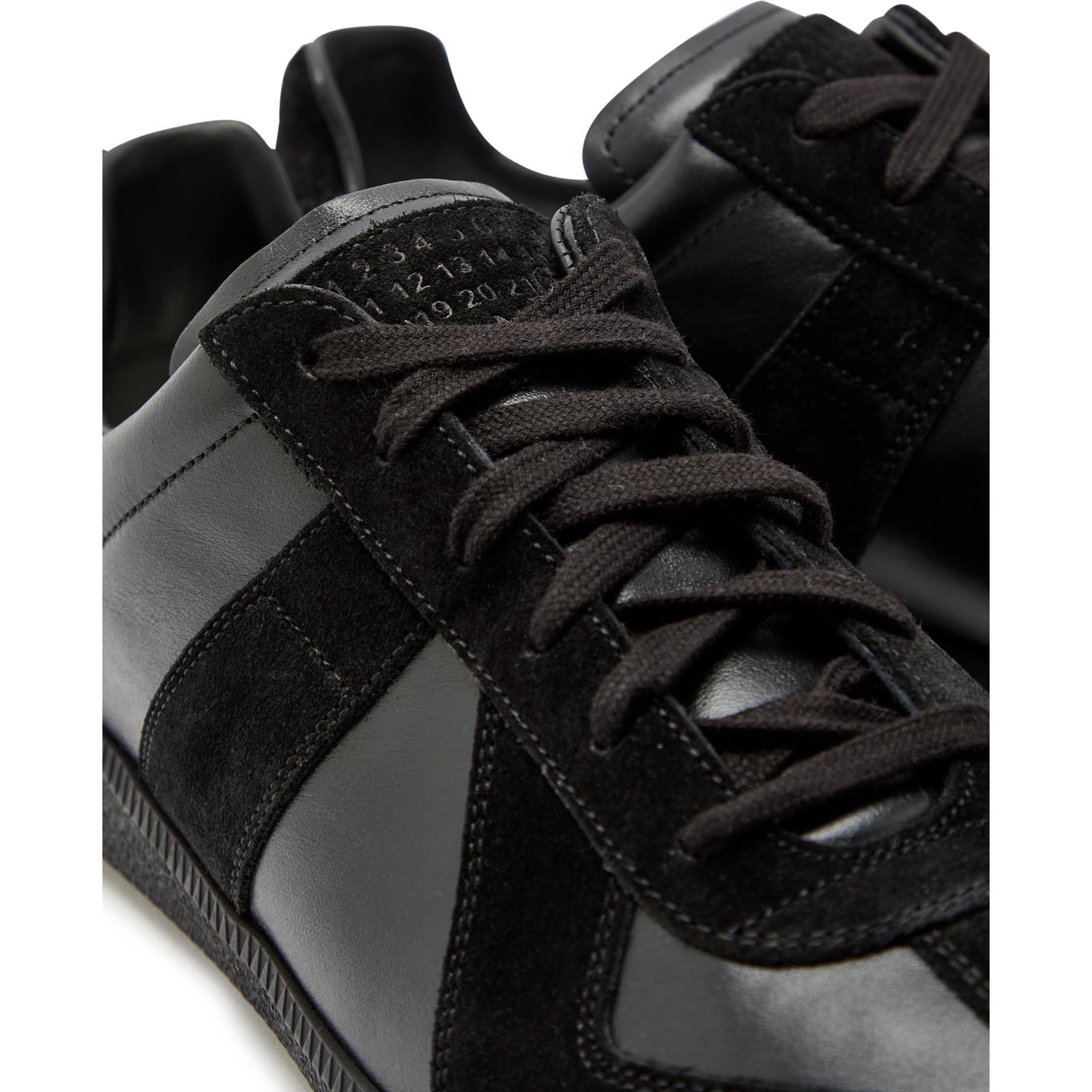 BLACK AND BLACK - Maison Margiela - Men's Leather Low-Top Trainers - 4