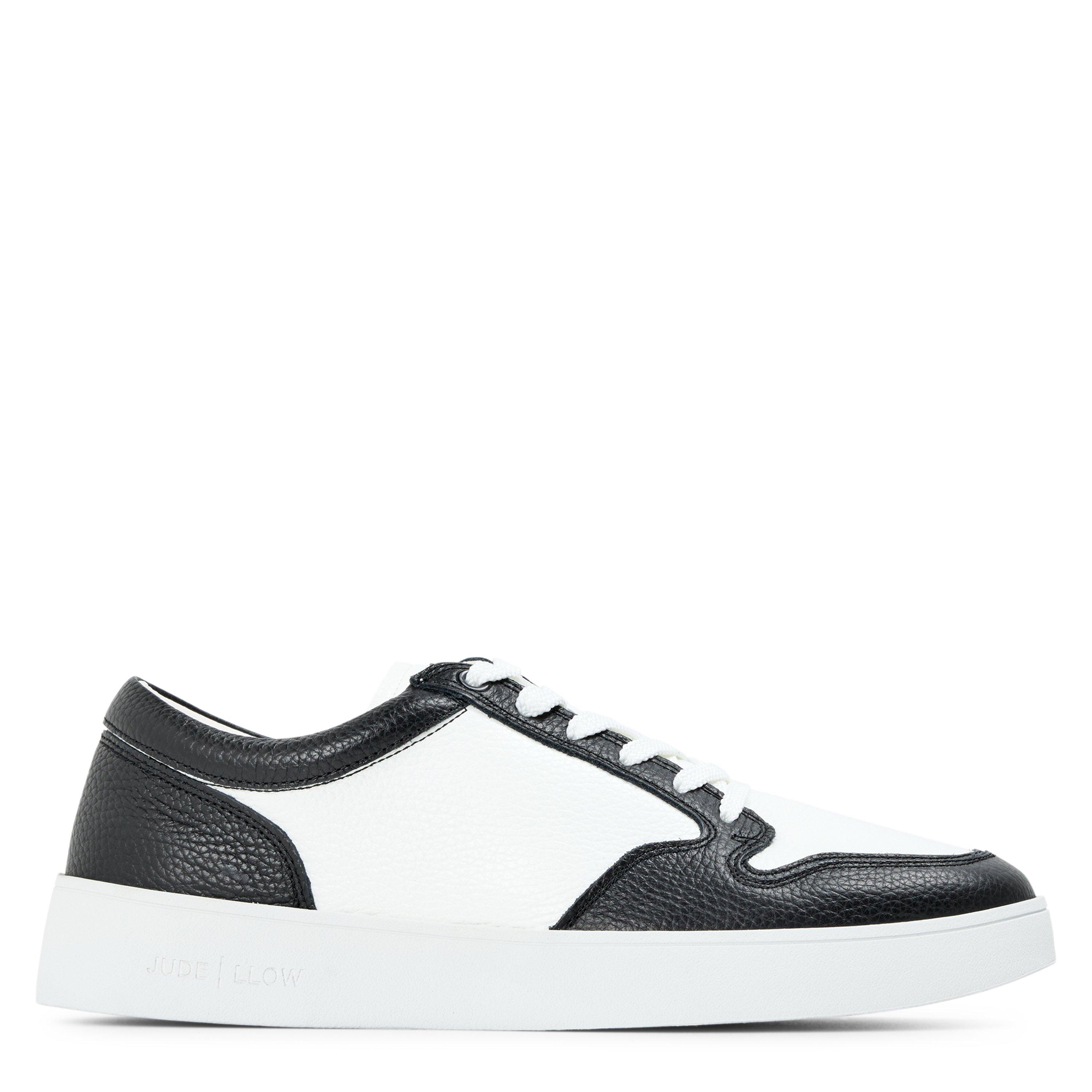 BLACK AND WHITE - Jude Llow - Men's Telier Nubuck Low-Top Trainers - 1