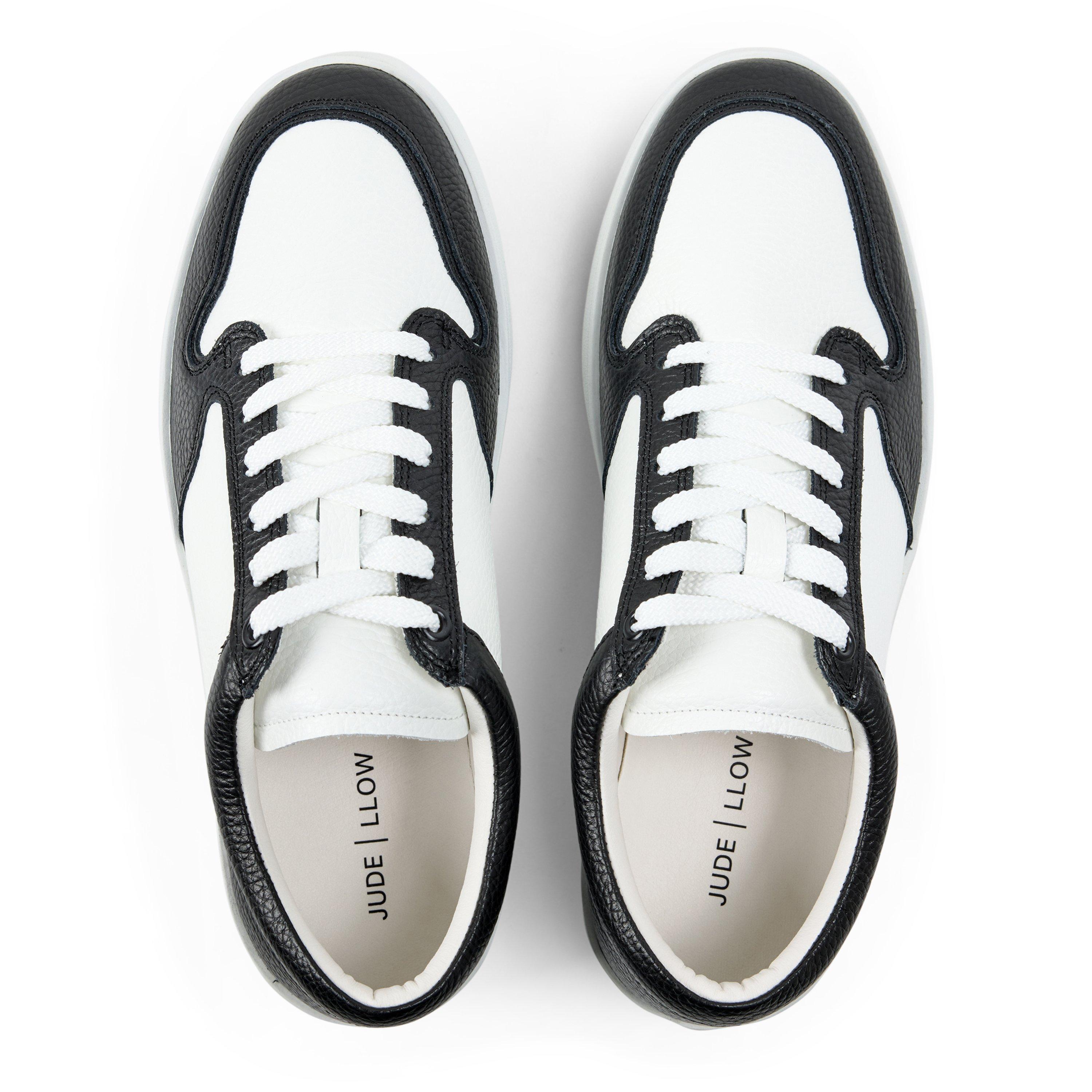 BLACK AND WHITE - Jude Llow - Men's Telier Nubuck Low-Top Trainers - 4