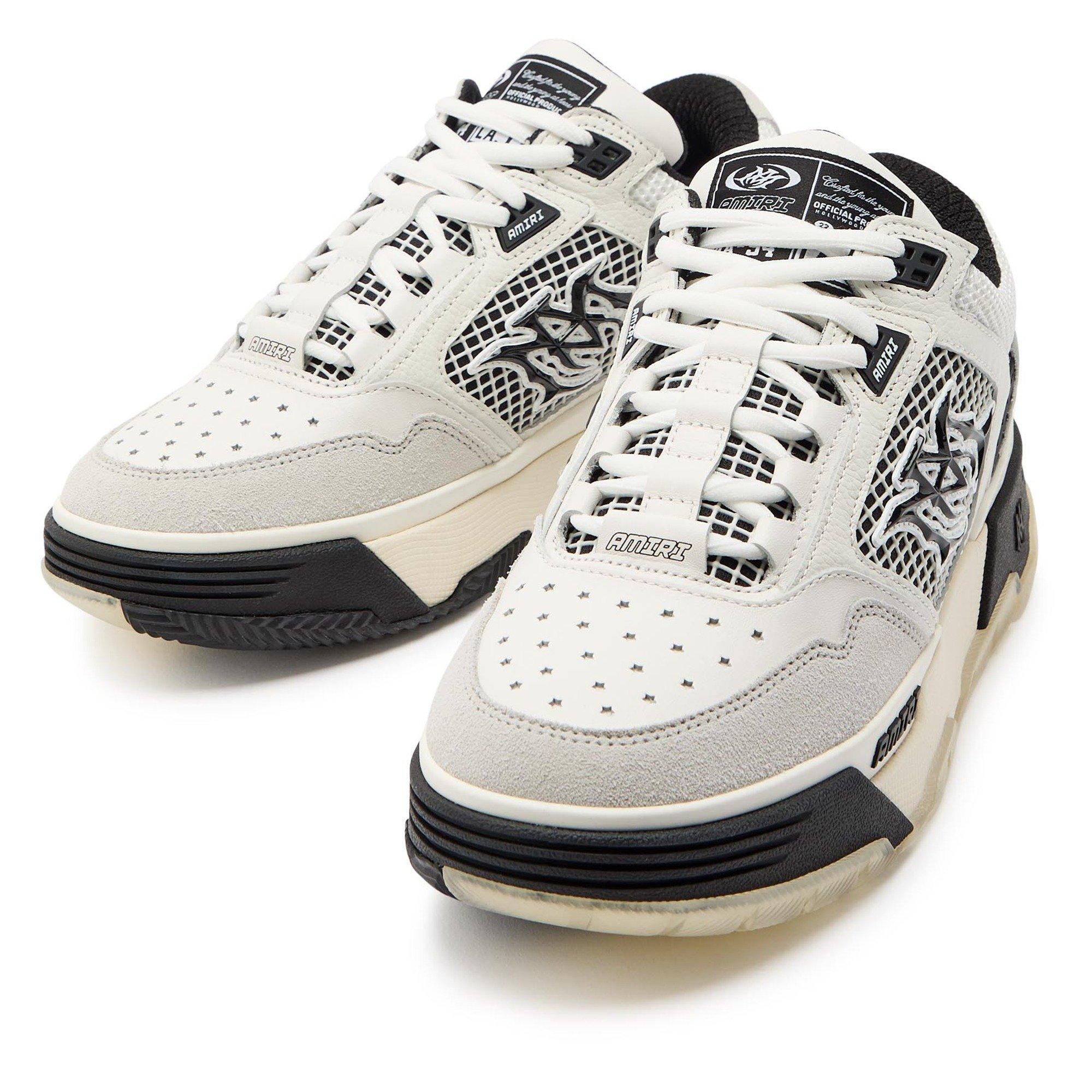 WHITE AND BLACK - Amiri - Men's MA-94 Leather Low-Top Trainers - 3