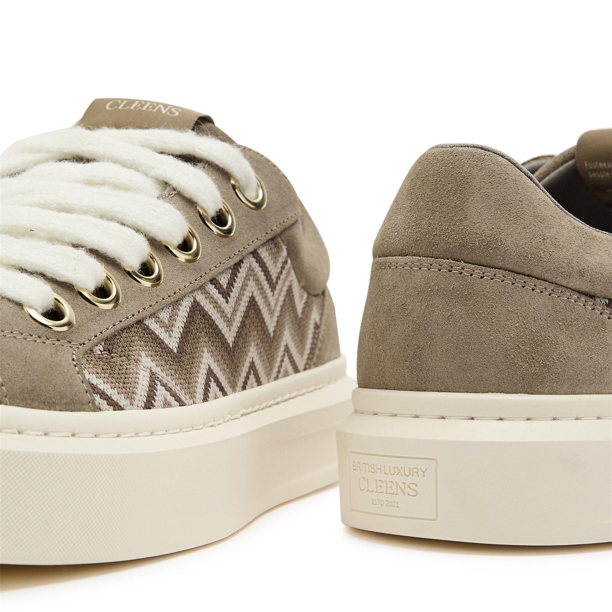 BEIGE - Cleens - Men's ACE Suede Low-Top Trainers - 4