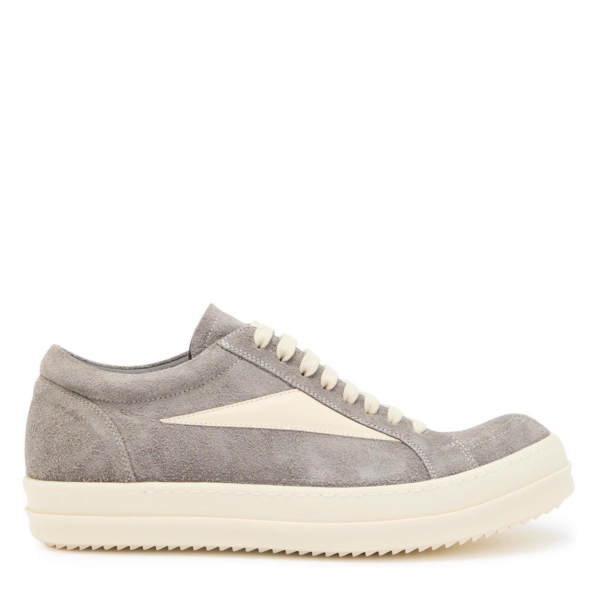 GREY AND OTHER - Rick Owens - Men's Vintage Suede Low-Top Trainers - 1