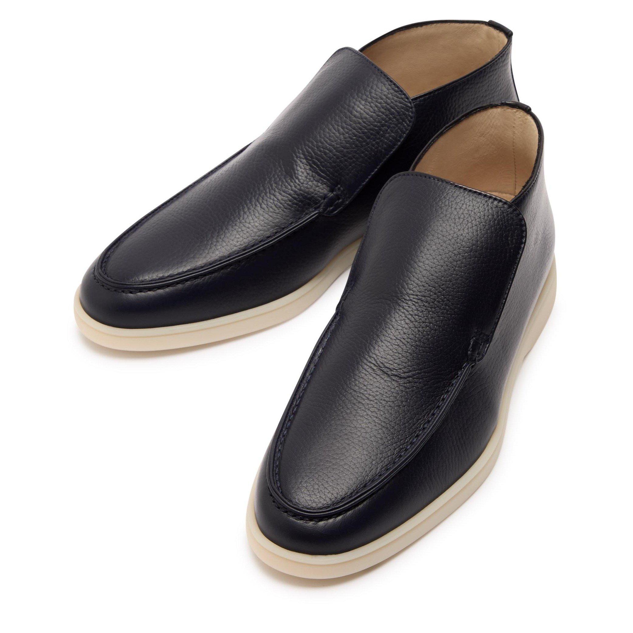NAVY - Aurelien - Men's City Grain Leather Loafers - 3