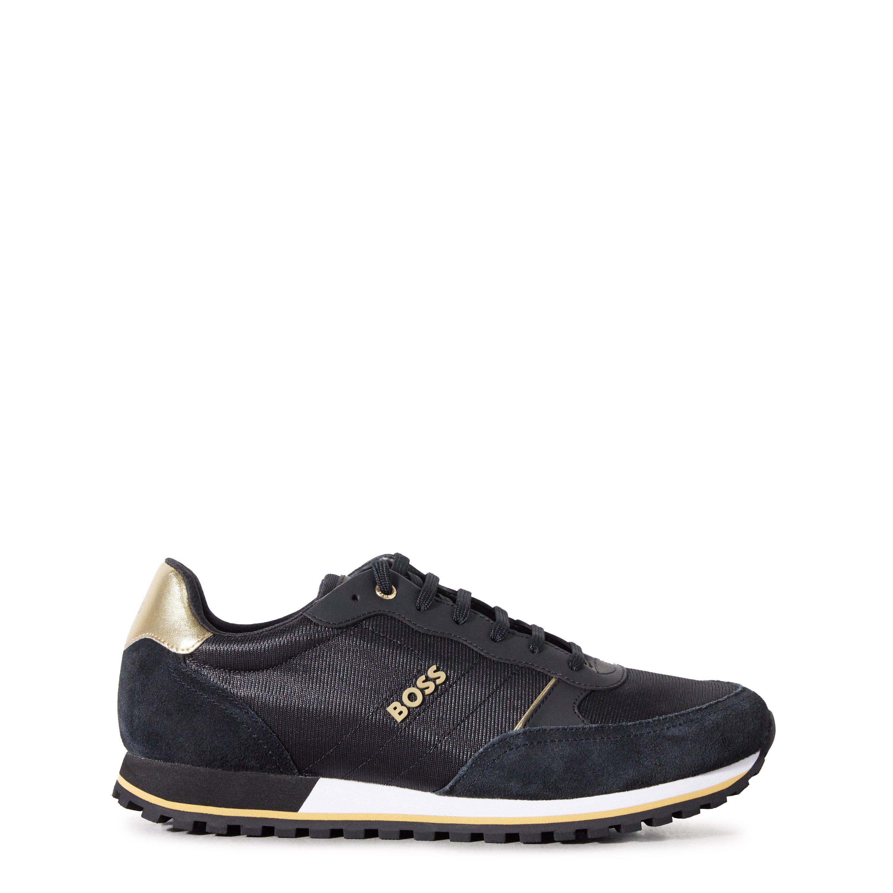 Boss Men's Parkour Runners Textured Mesh Trainers - Black/Gold 007 - 6 (40)