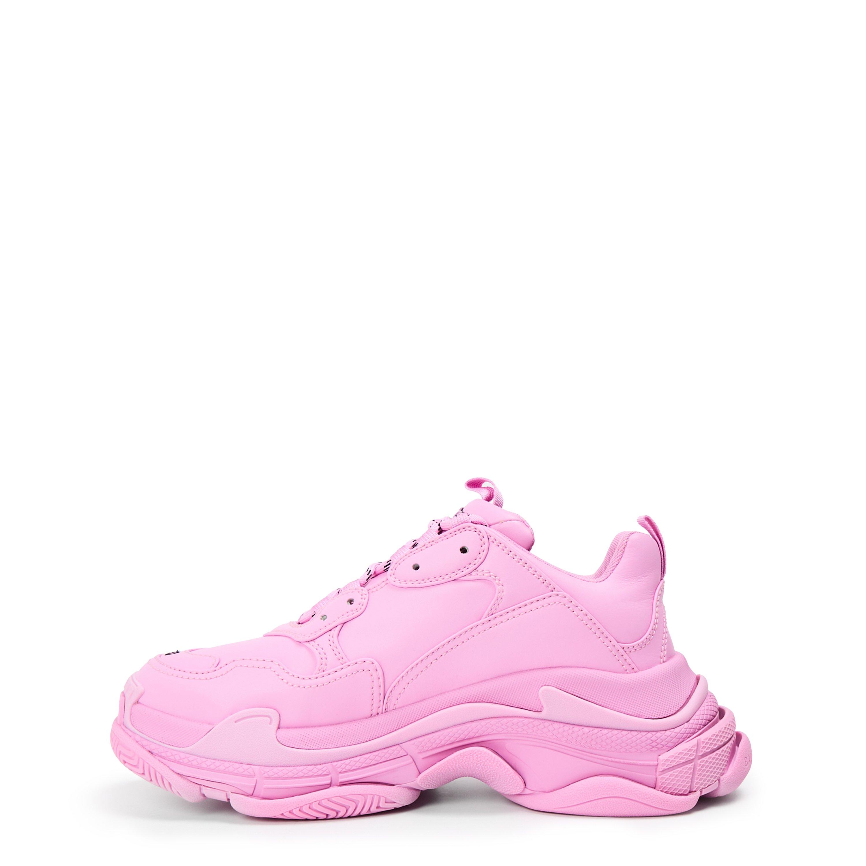 Pink - Balenciaga - Triple S Leather Trainers - 2
