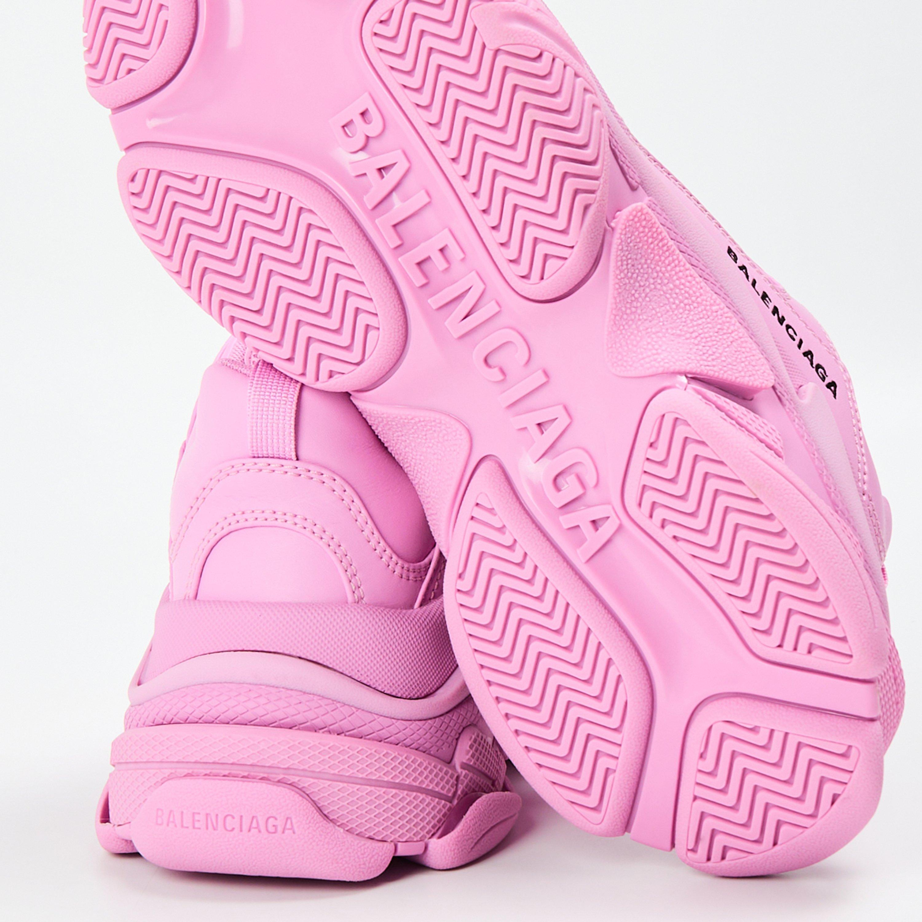 Pink - Balenciaga - Triple S Leather Trainers - 4