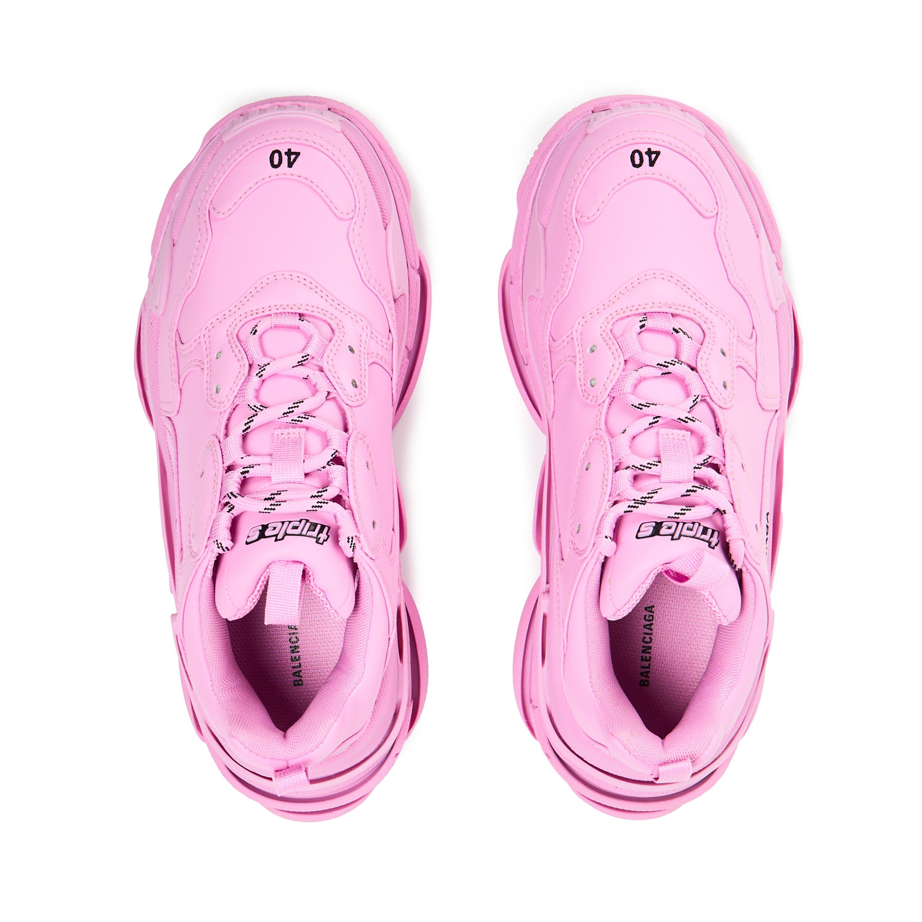Pink - Balenciaga - Triple S Leather Trainers - 5