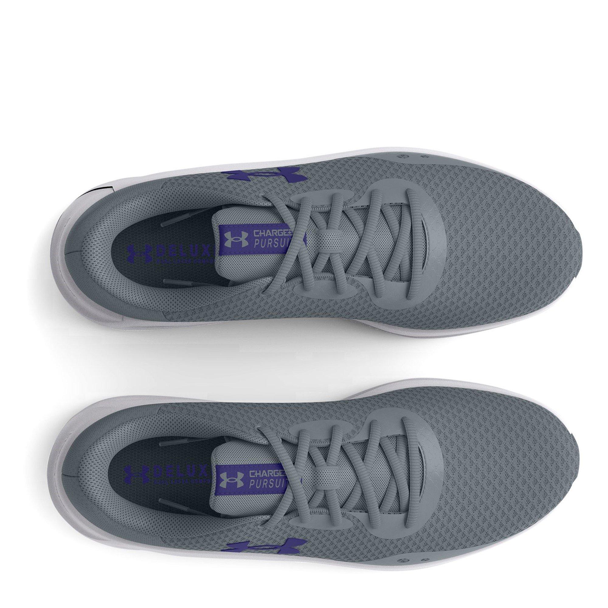 Gravel/S.Blue - Under Armour - Under Charged Pursuit 3 Mens Running Shoes - 4