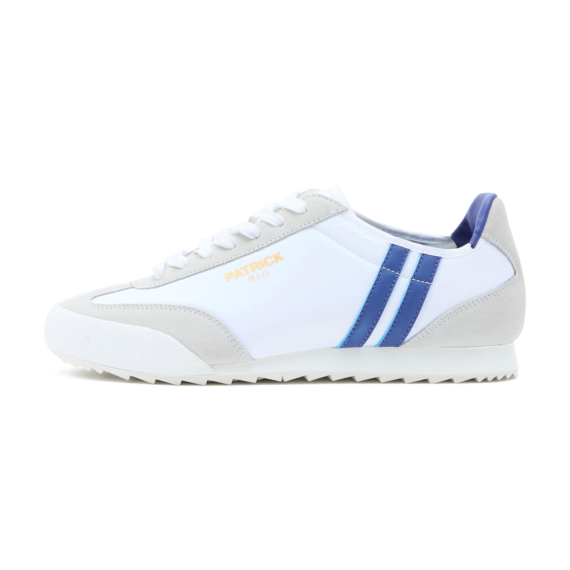 Patrick Men's White/Blue Rio Runner Heritage Low-Top Trainers - 9 (43)