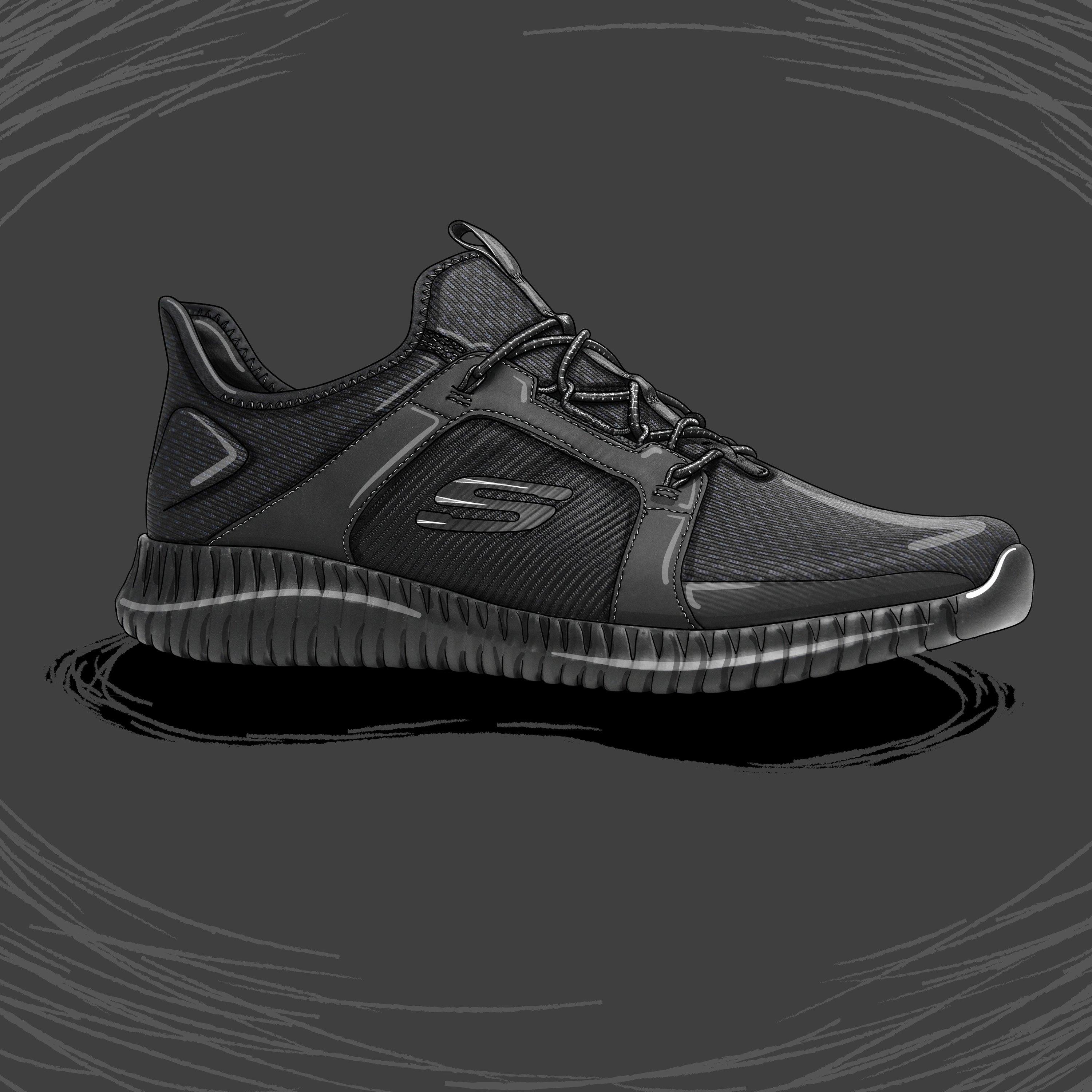 Black - Skechers - Flex Elite Trainers Mens - 9