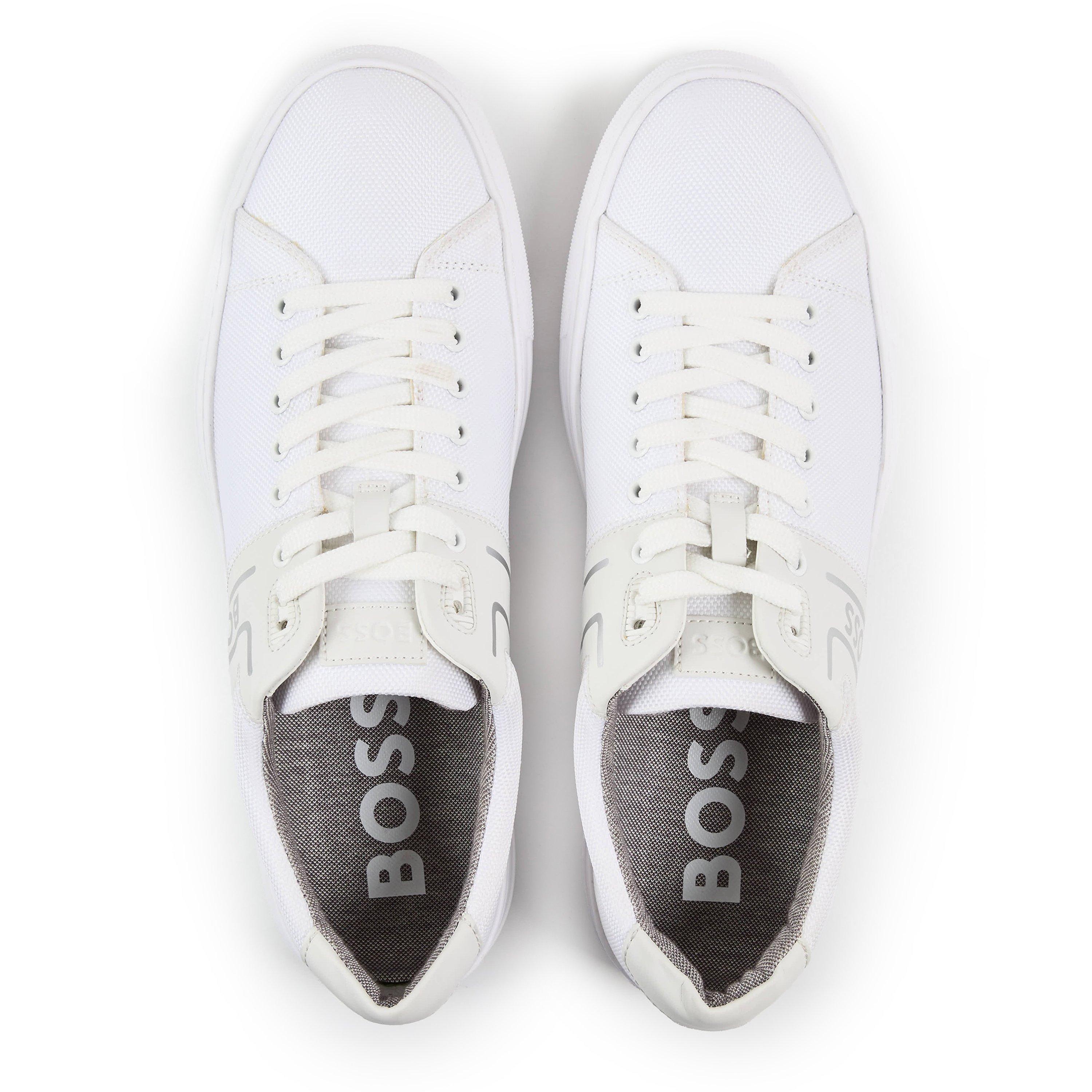 White - Boss - Men's Enlight Tenn Classic Low-Top Trainers - 4