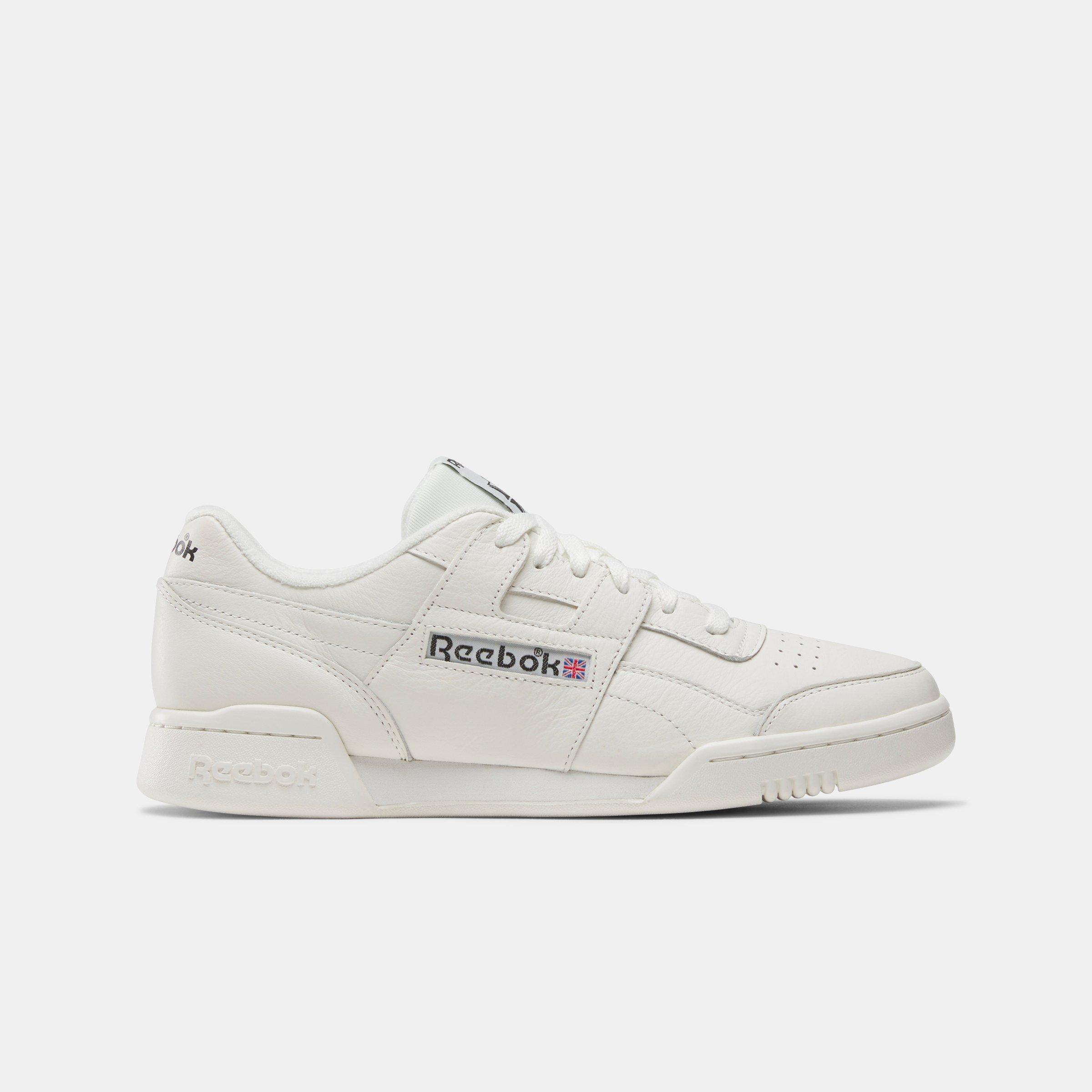 Off White/Black - Reebok - Men's Workout Plus Low-Top Trainers - 1