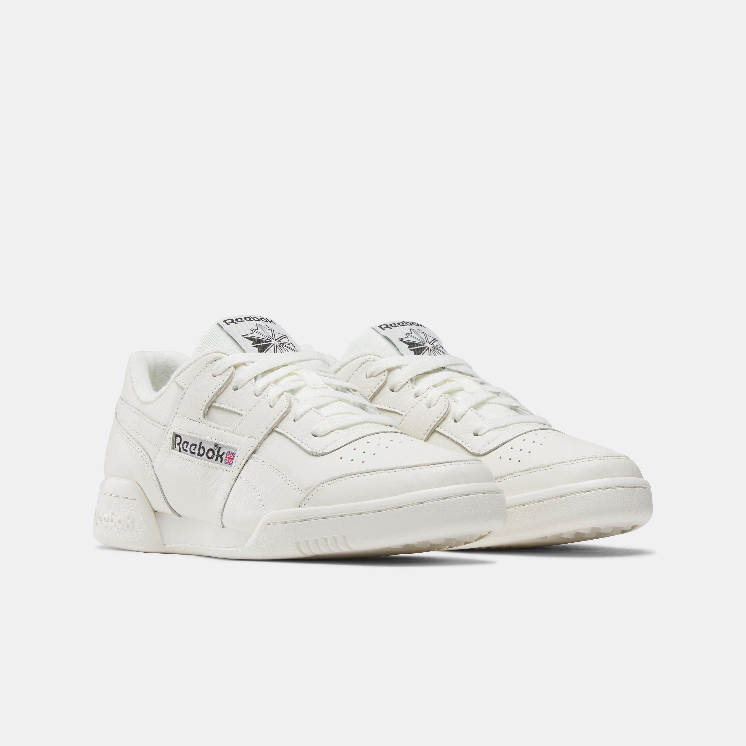 Off White/Black - Reebok - Men's Workout Plus Low-Top Trainers - 3