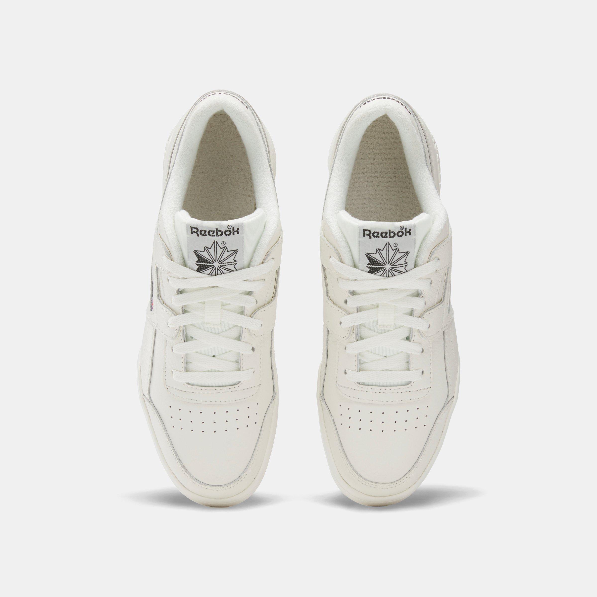 Off White/Black - Reebok - Men's Workout Plus Low-Top Trainers - 5