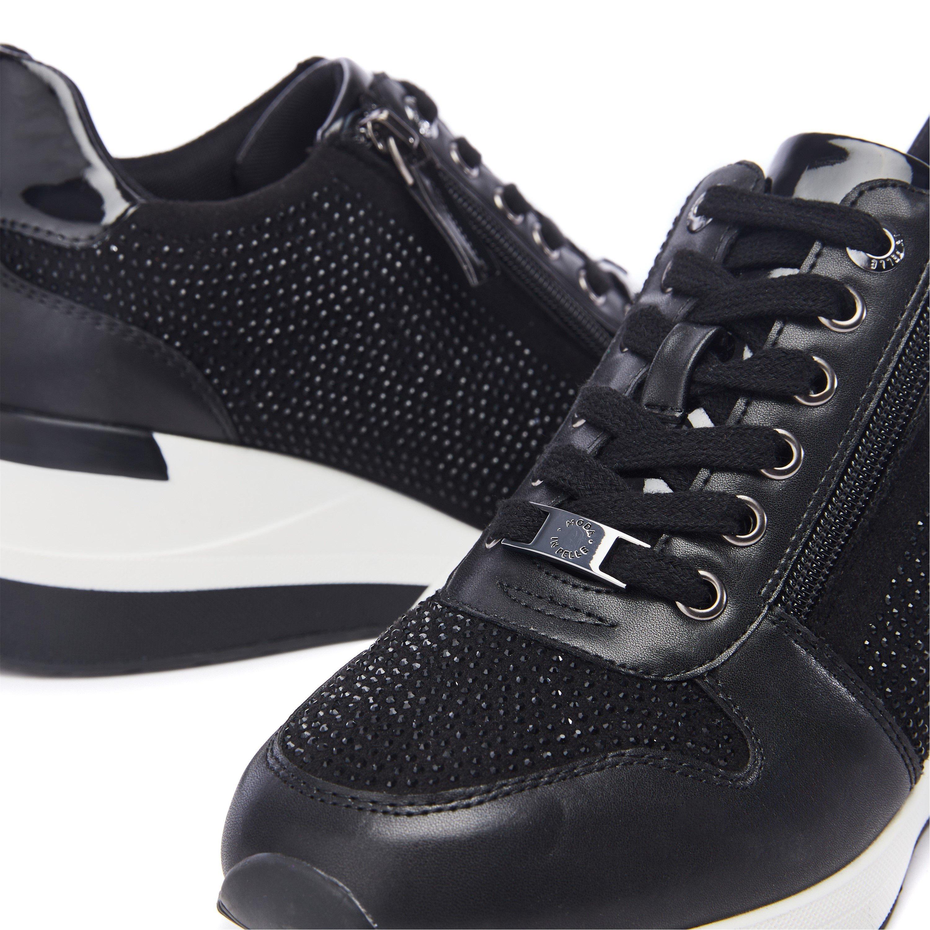 NOIR - Moda in Pelle - Women's Brookie Porvair Wedge Trainers - 4