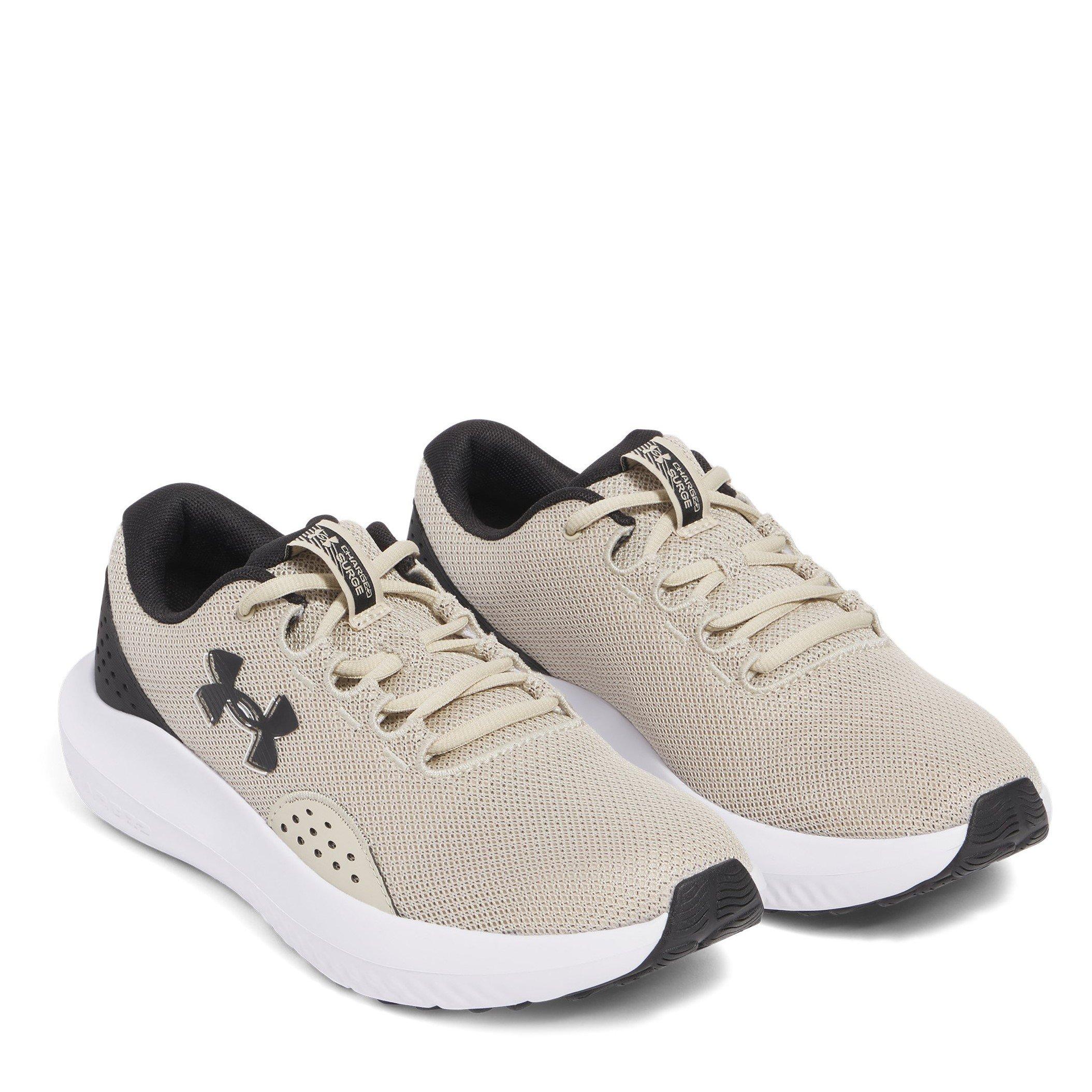 Khaki/Blk/Black - Under Armour - Charged Surge 4 Mens Running Shoes - 5