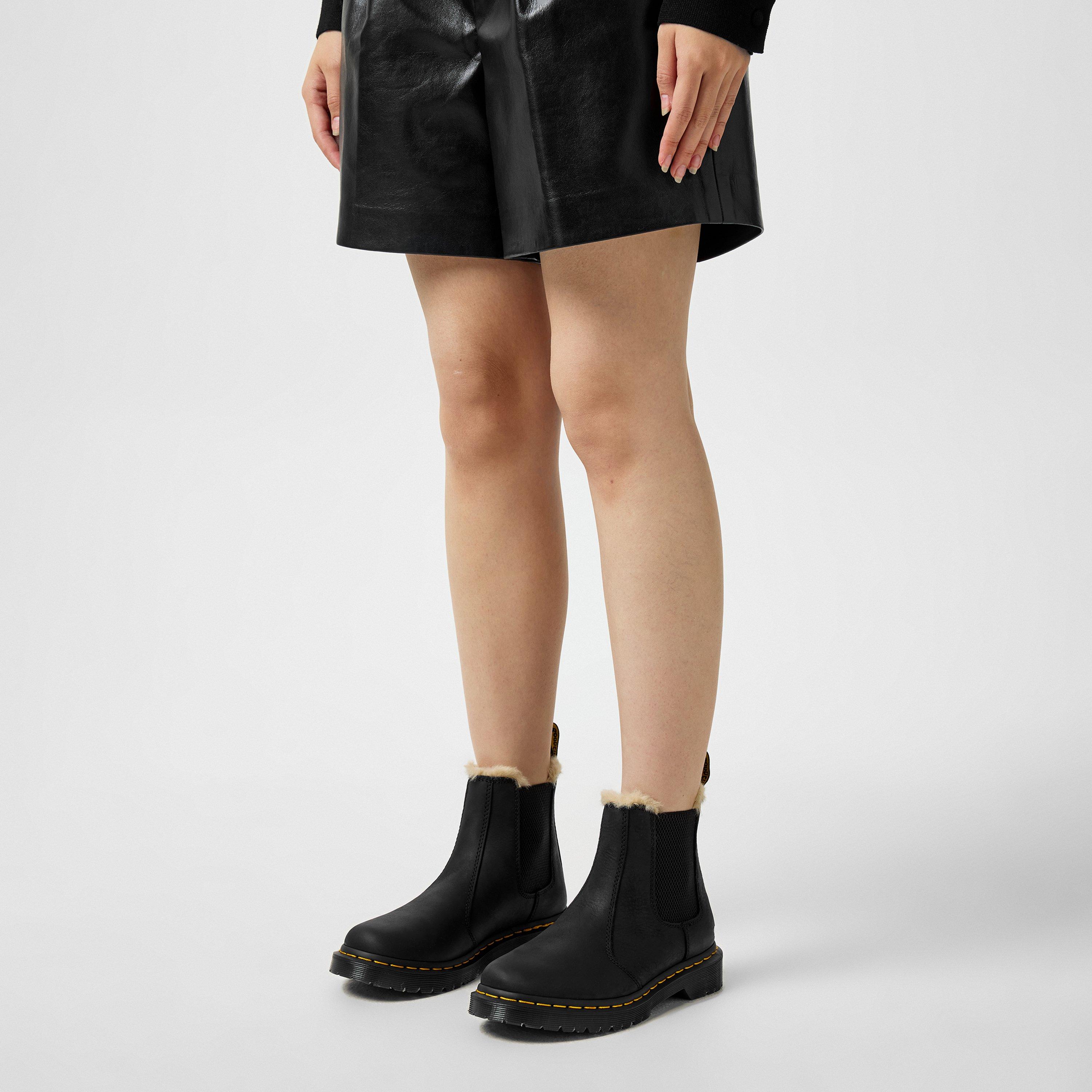 Dr. Martens 2976 Leonore Botines De Piel - Marrón Oscuro, Suela Antideslizante, Forro Sintético Cálido