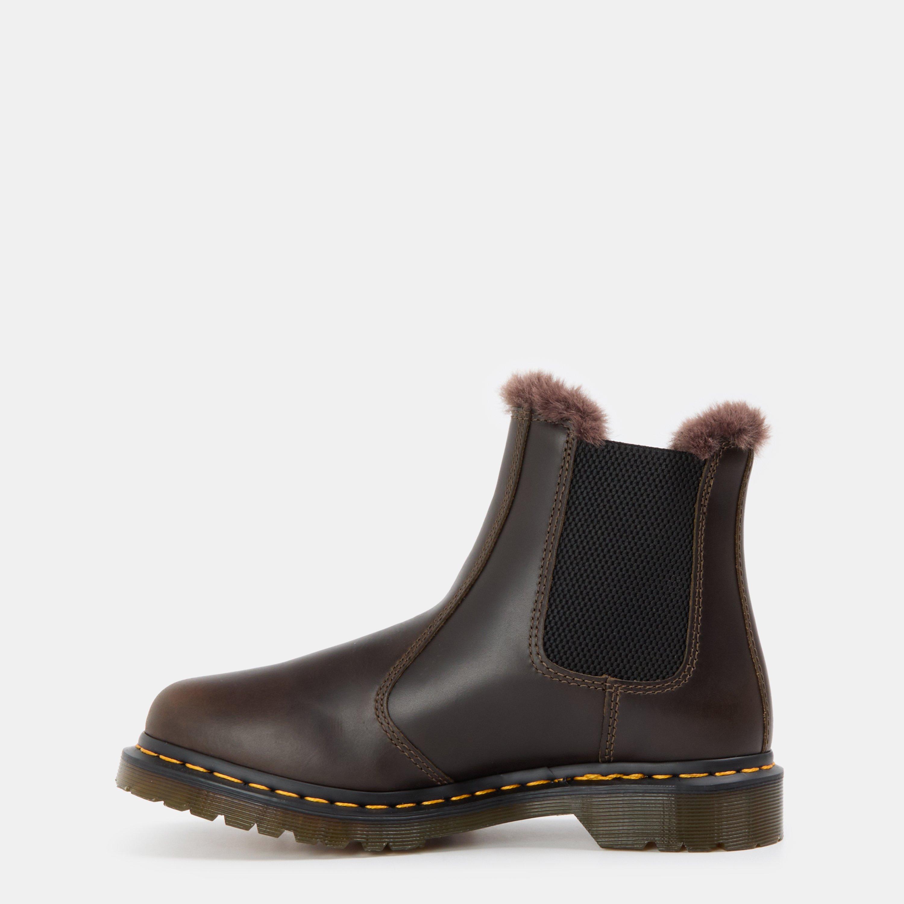 Dark taupe - Dr Martens - 2976 Leonore Fur Lined Chelsea Boot - 2
