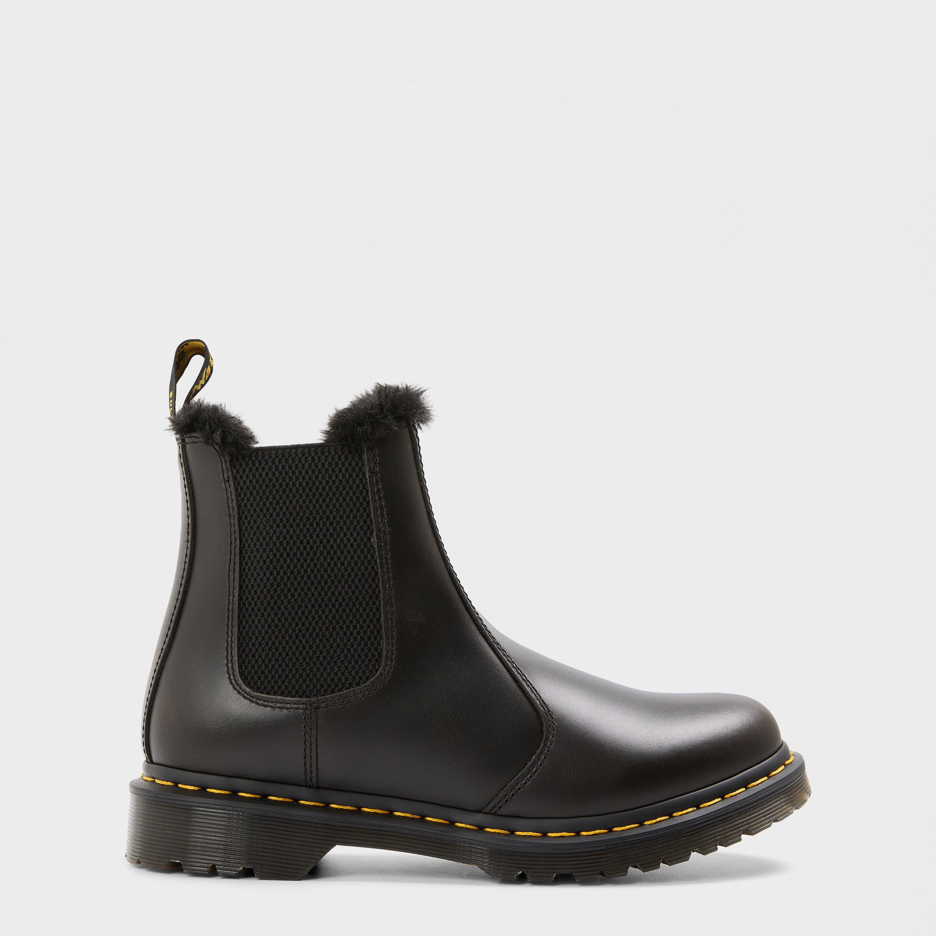 Dr Martens Women's 2976 Leonore Fur Lined Chelsea Boot - Dark Grey - 7 (41)