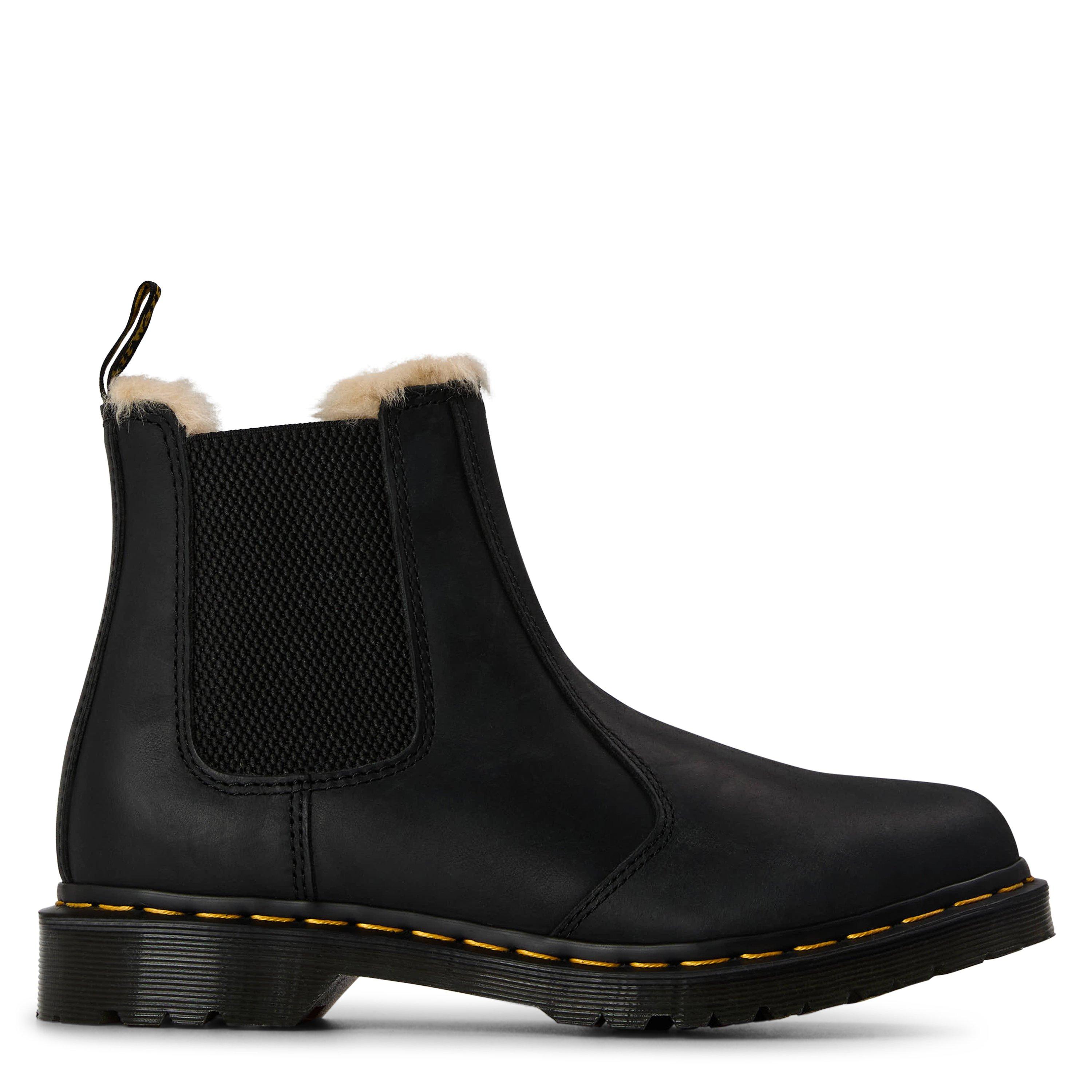Dr Martens Women's 2976 Leonore Fur Lined Chelsea Boot - Black Wyoming - 6 (39)