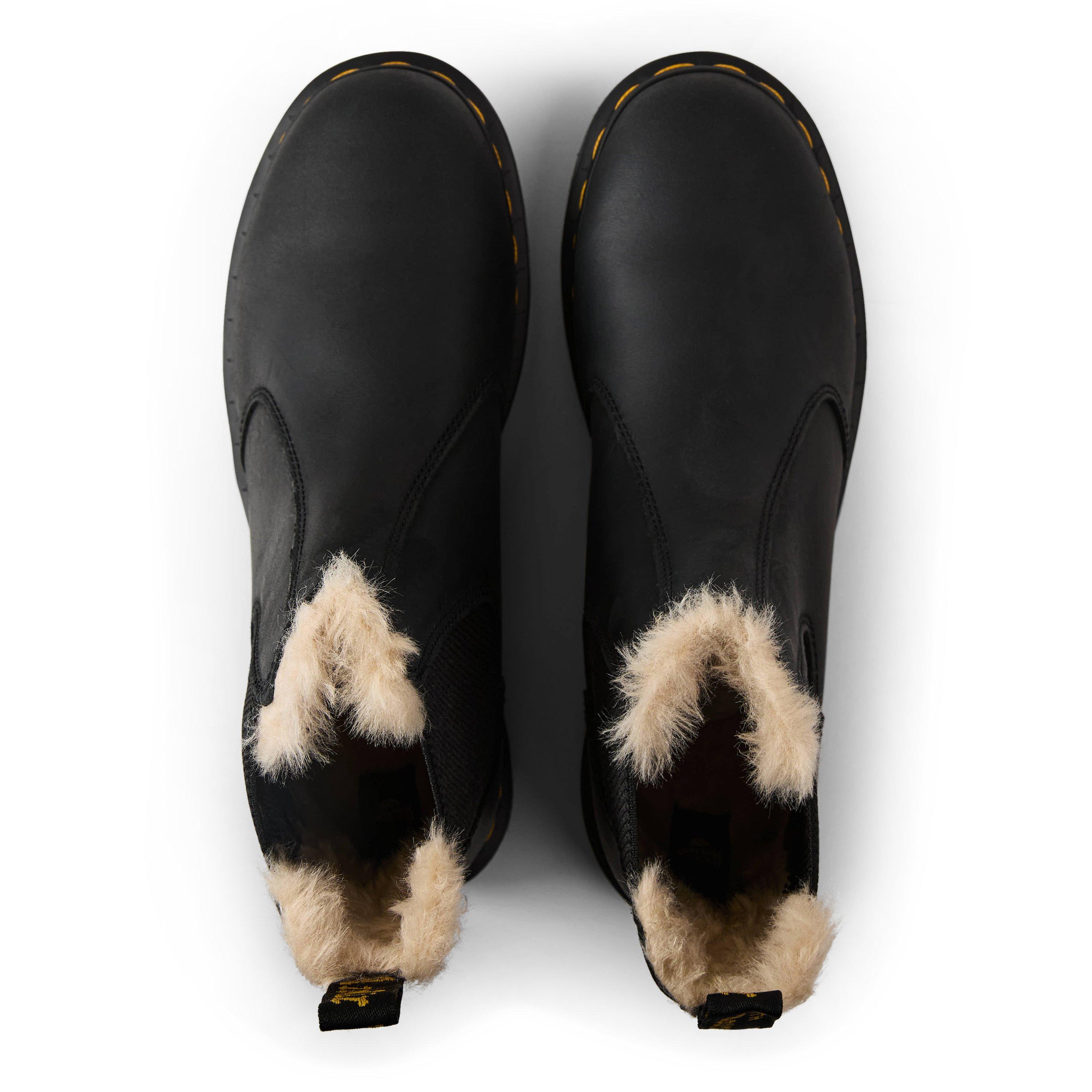 Black Wyoming - Dr Martens - 2976 Leonore Faux-Fur Lined Chelsea Boot - 4