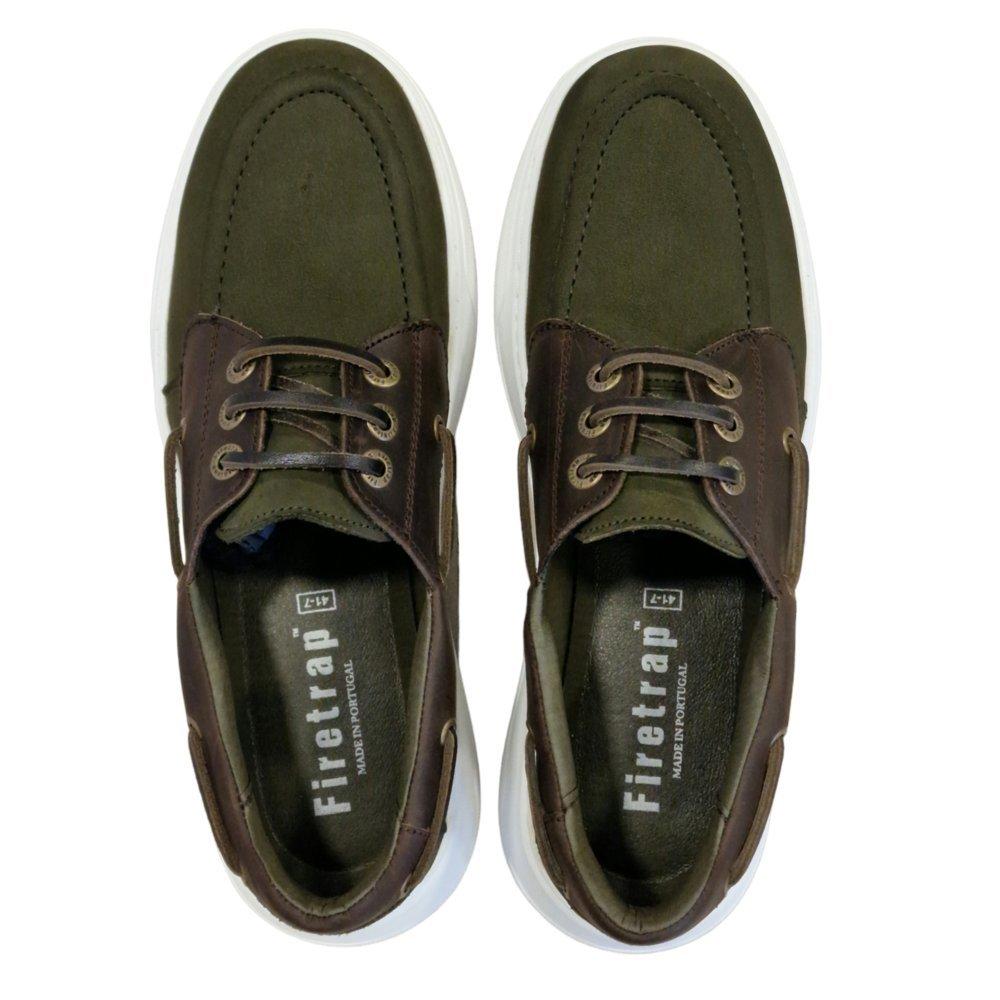 Grün/Braun - Firetrap - Largo Boat Shoes Mens - 5