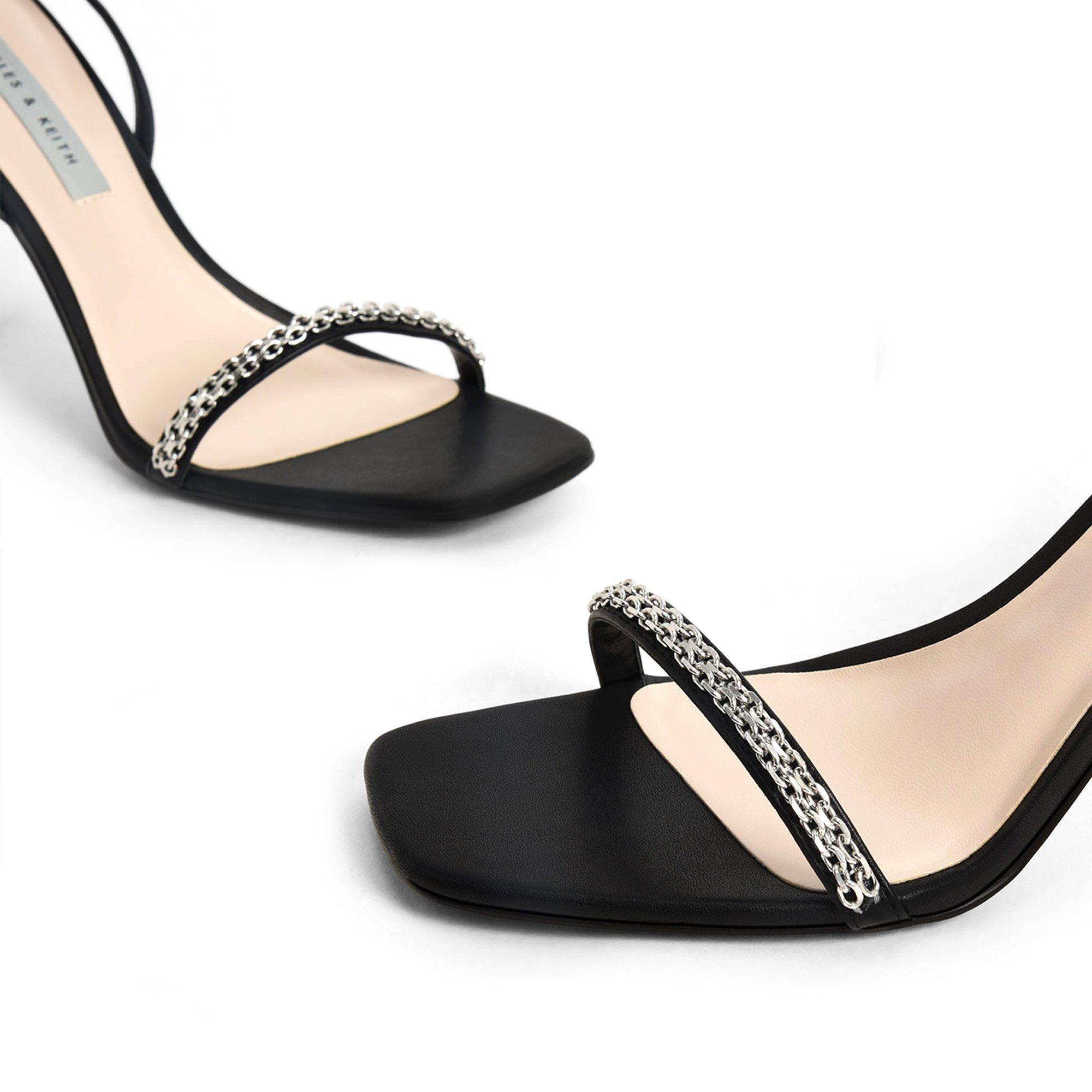 Black - Charles and Keith - Ankle Strap Stiletto Heels - 4
