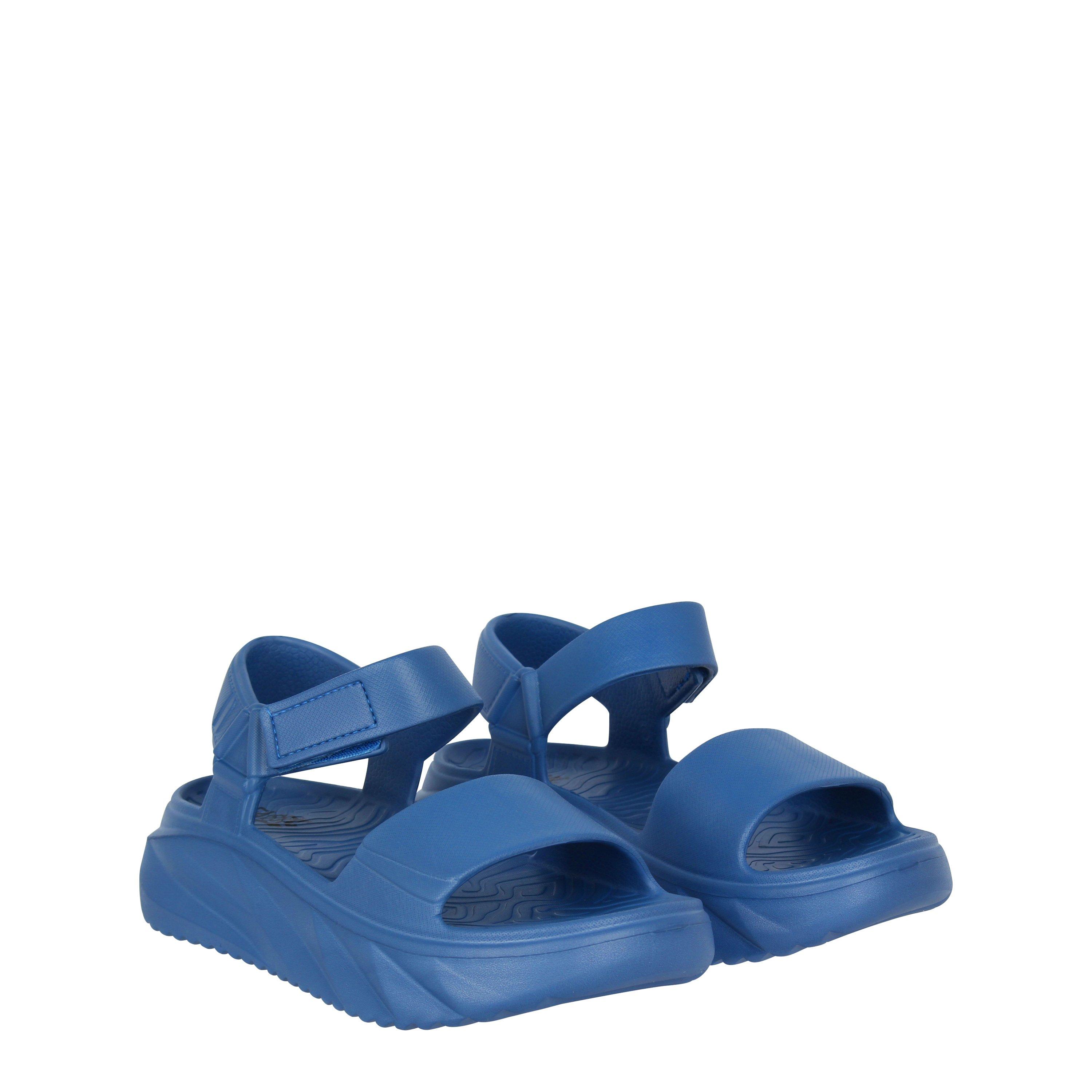 Blå - Fabric - Platform Sandals Womens - 4